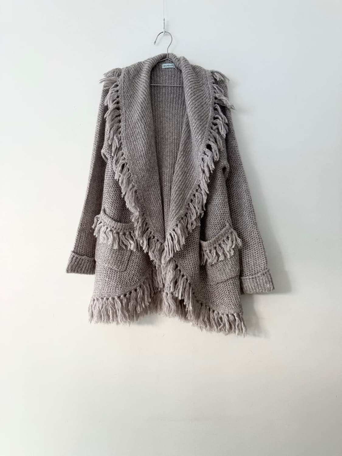 Grunge tassel alpaca cardigan / grey 상품이미지1