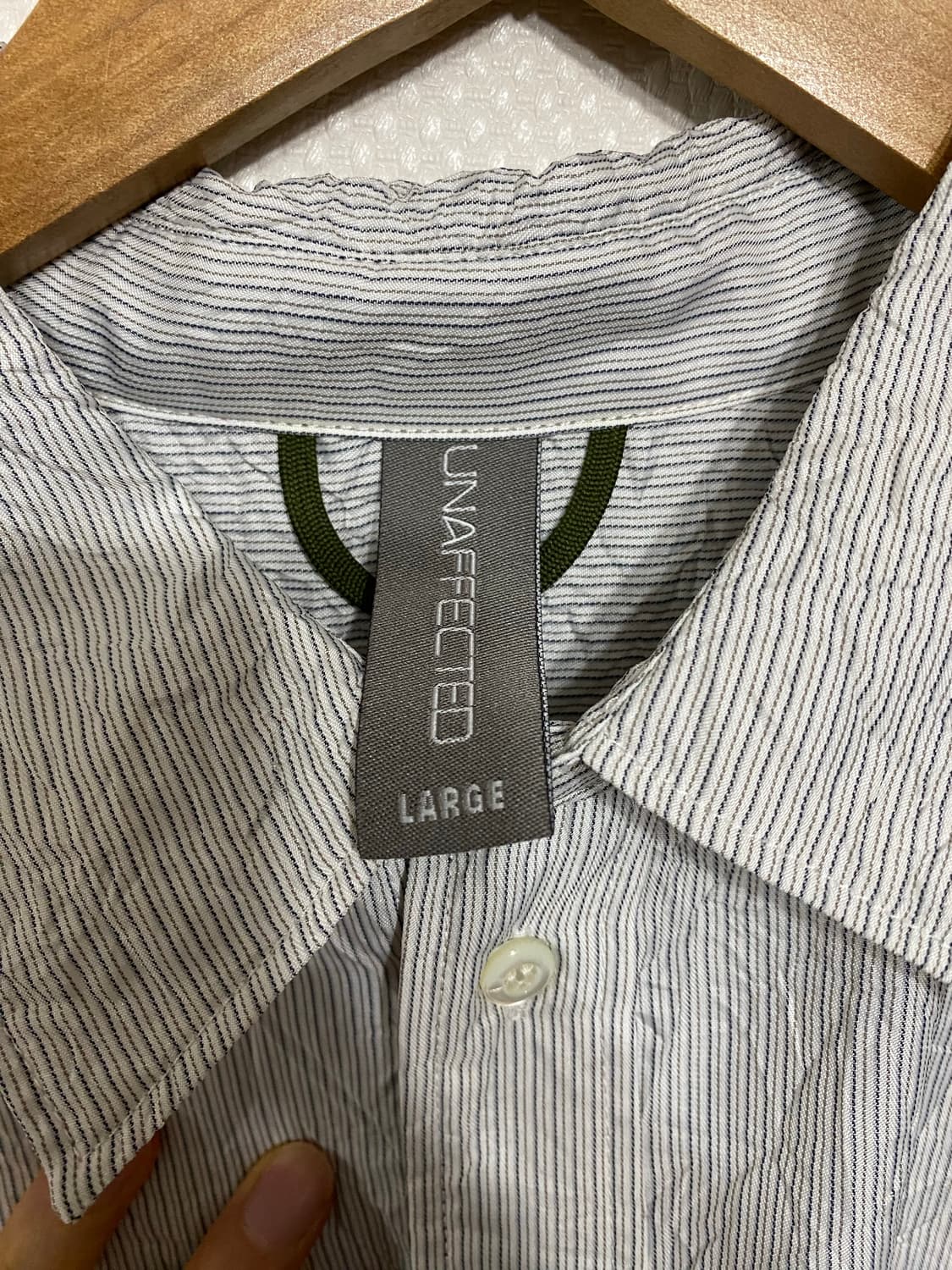 [L]언어펙티드 DADDY SHIRT WHITE MULTI STRIPE 상품이미지7