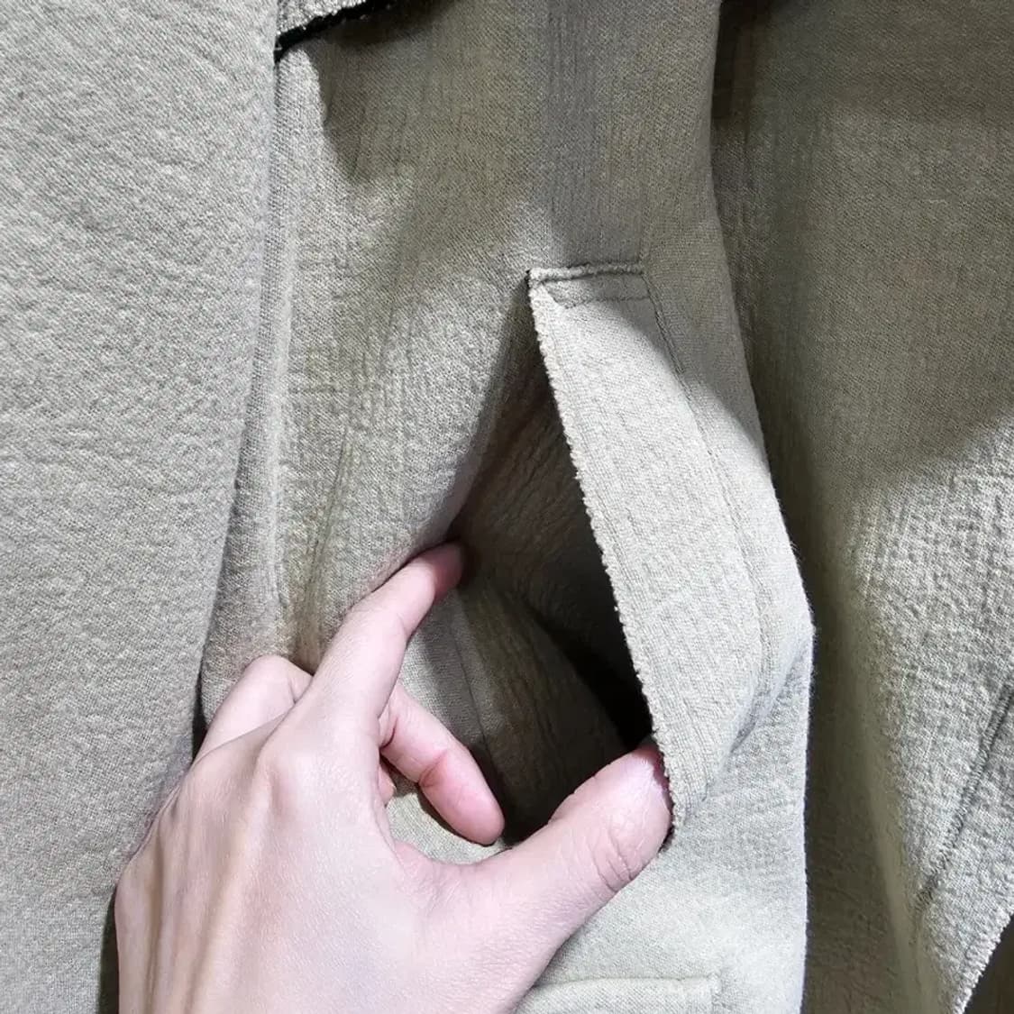 타임(TIME) 린넨 혼방 오버핏 로브 코트 ~66 상품이미지4