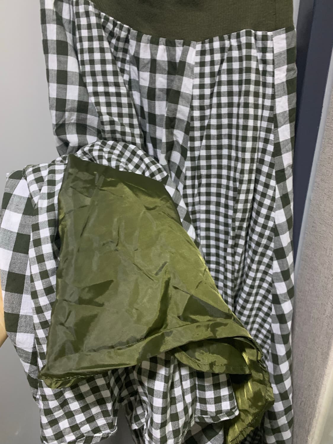 체크 롱 스커트 55-66-77 상품이미지4