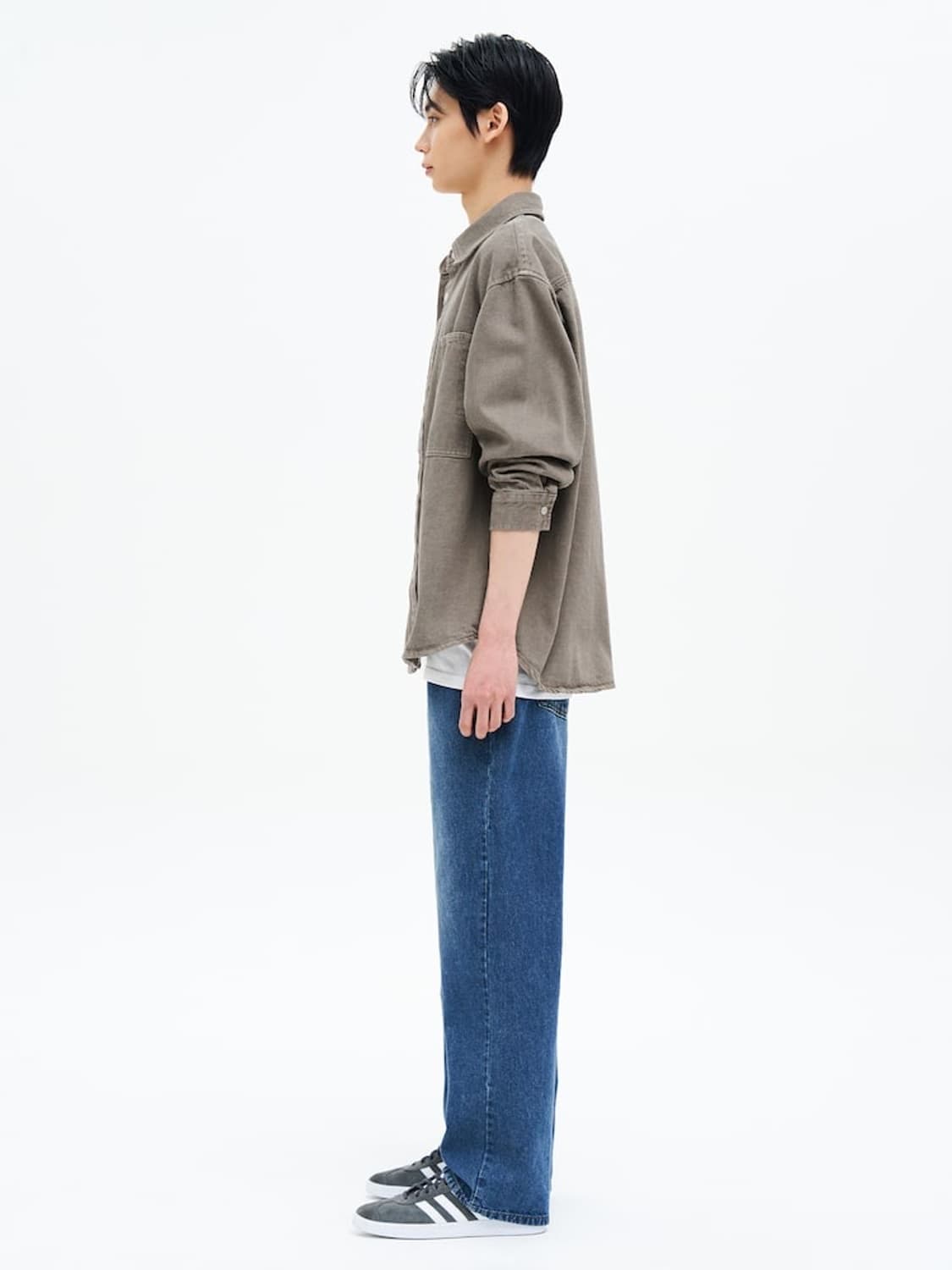 에잇세컨즈/ 헤비 트윌 가먼트다잉 셔츠 올리브/ XXL 상품이미지3