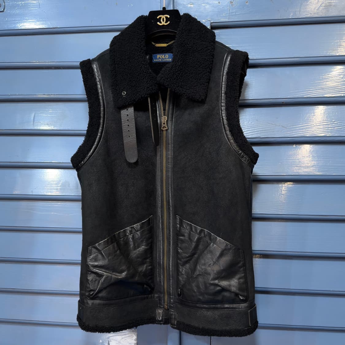 폴로 랄프로렌 B-3 리얼 퍼 레더 베스트 상품이미지5