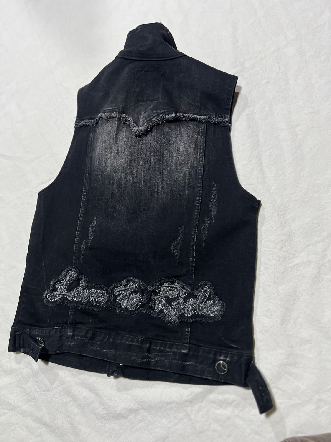 블랙워싱 데님조끼 S  상품이미지3