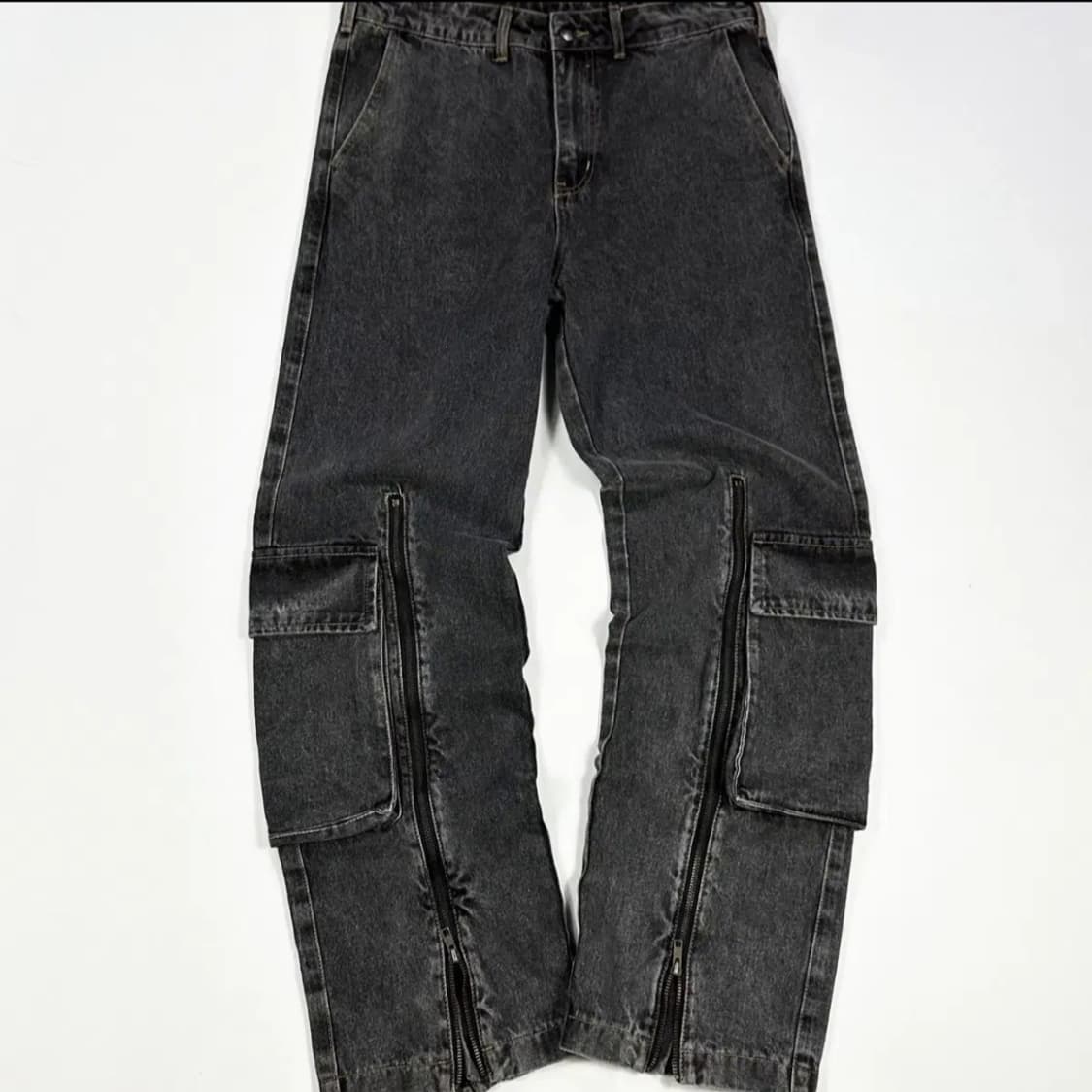 빈티지 세미와이드 스트레이트 흑청 데님팬츠 상품이미지2