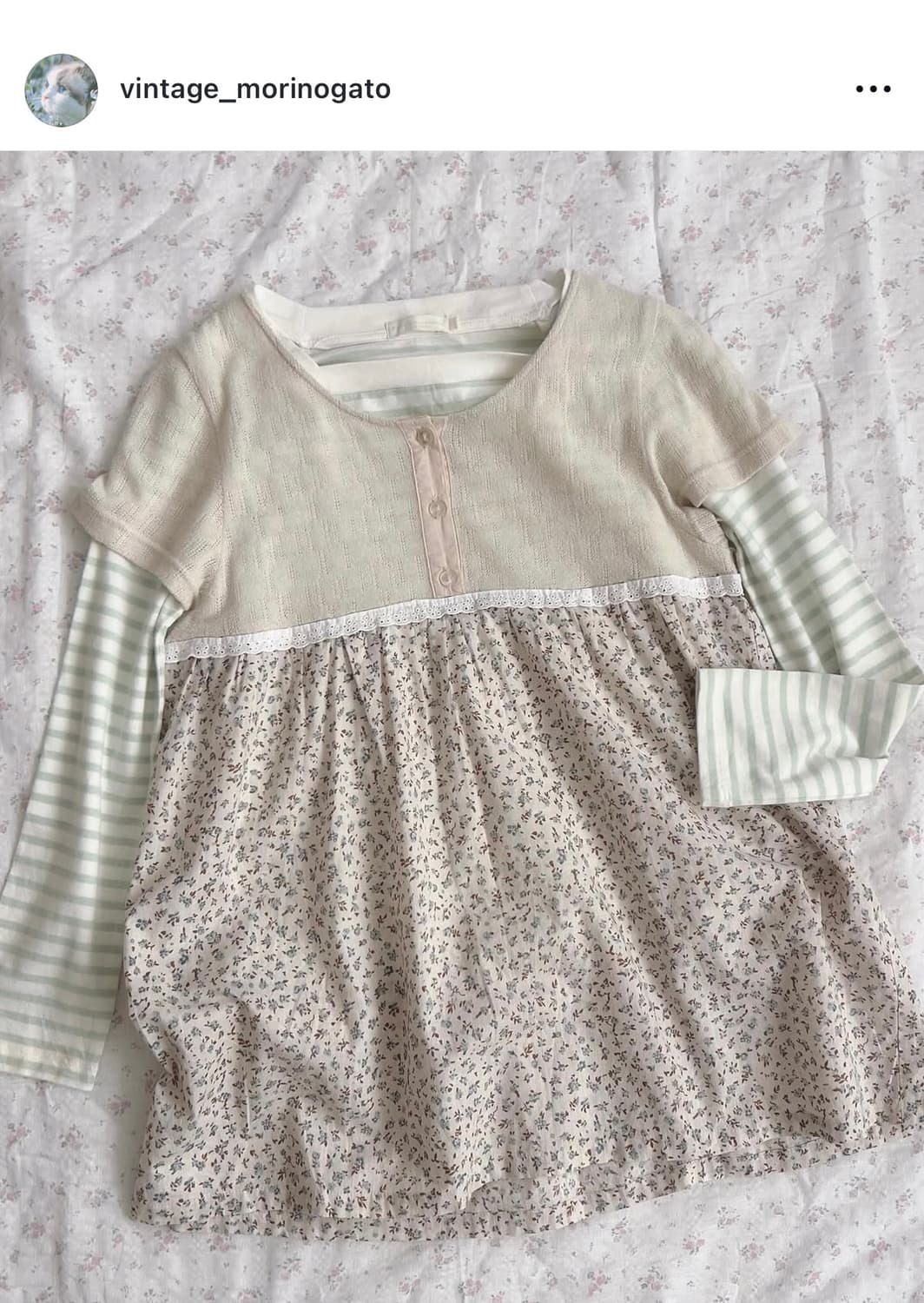 빈티지모리노가토 메론빵 상의 세트 마루빈티지카메빈티지후유빈티지카라하나 상품이미지1