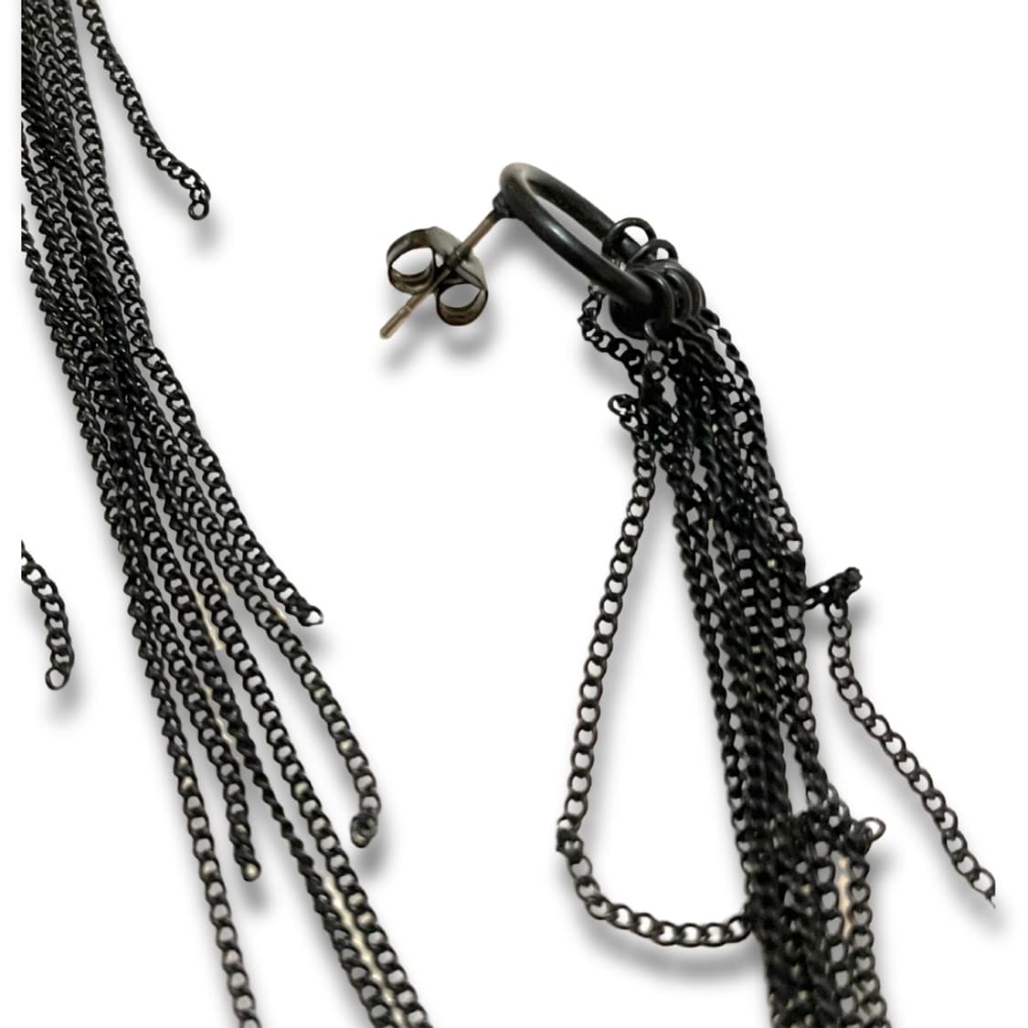 Black Long Chain Earrings 상품이미지2