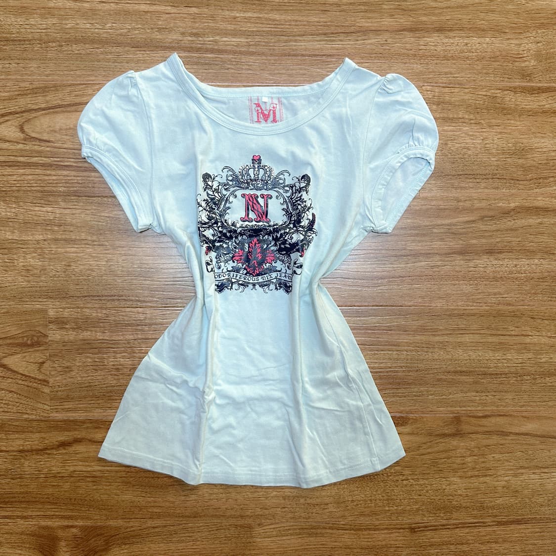 빈티지 레터링 보석 반팔 티셔츠 히메갸루 오네갸루 로걀 핀터깔 고딕 상품이미지1