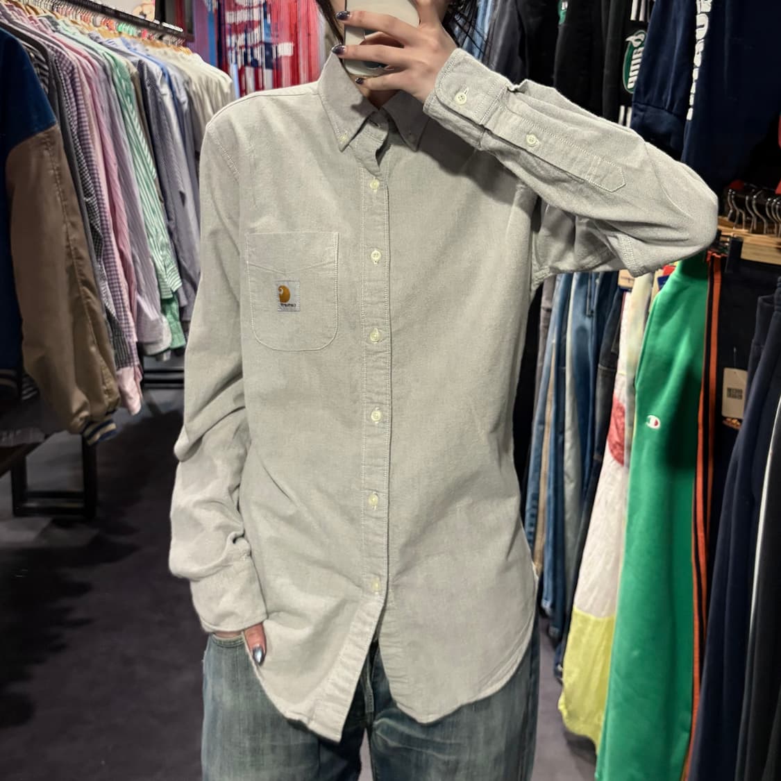 [IM] Carhartt 칼하트 긴팔 셔츠 라이트 그레이 상품이미지2