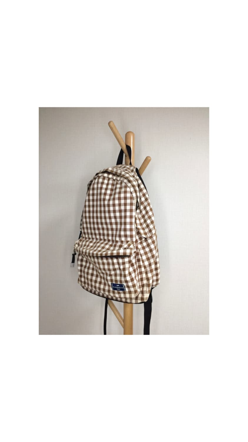 빈티지 브라운 체크 모리걸 백팩 상품이미지2