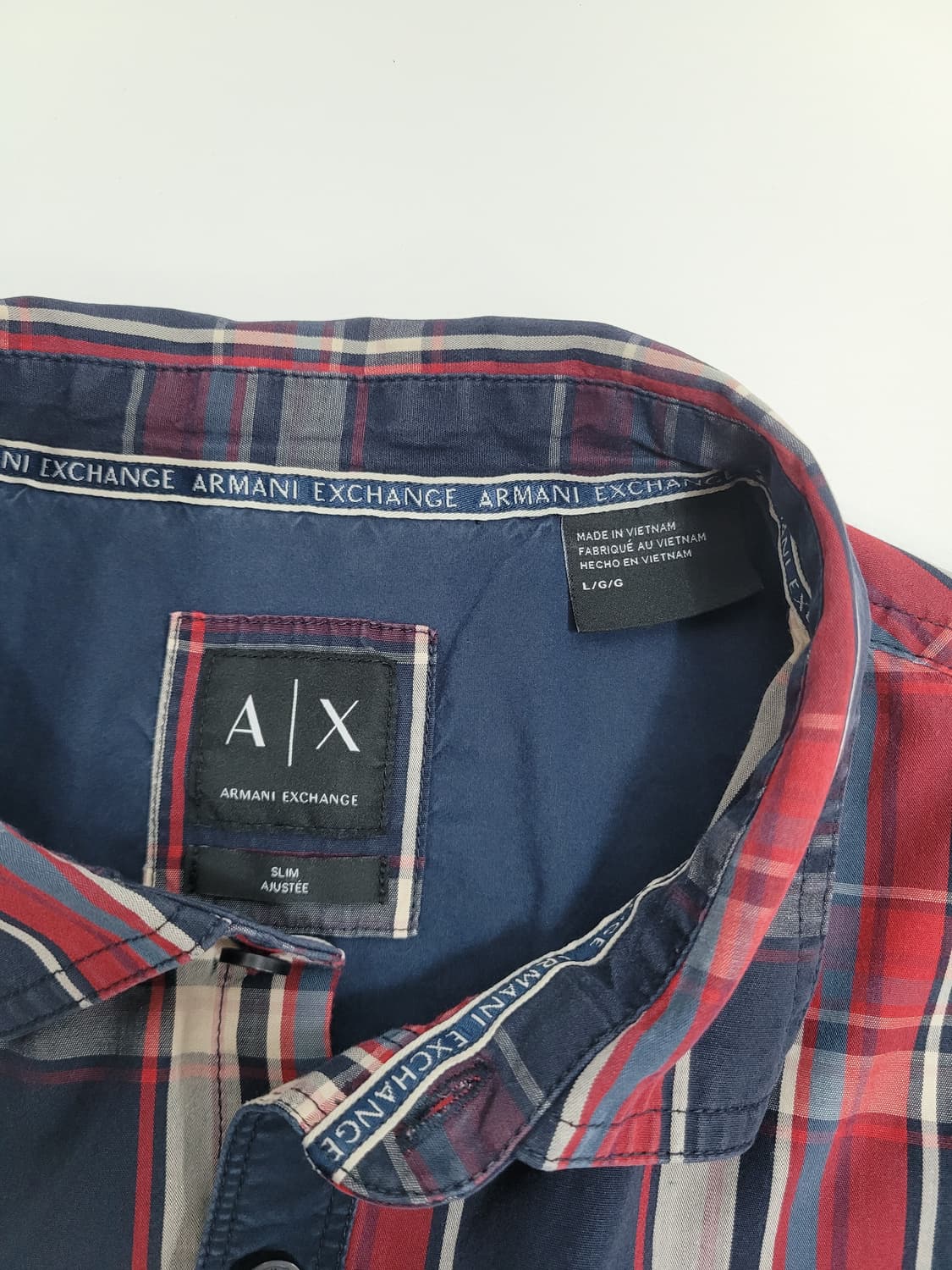 ARMANI 아르마니 익스체인지 코튼 체크 셔츠 / 남 L 멀티컬러
 상품이미지7