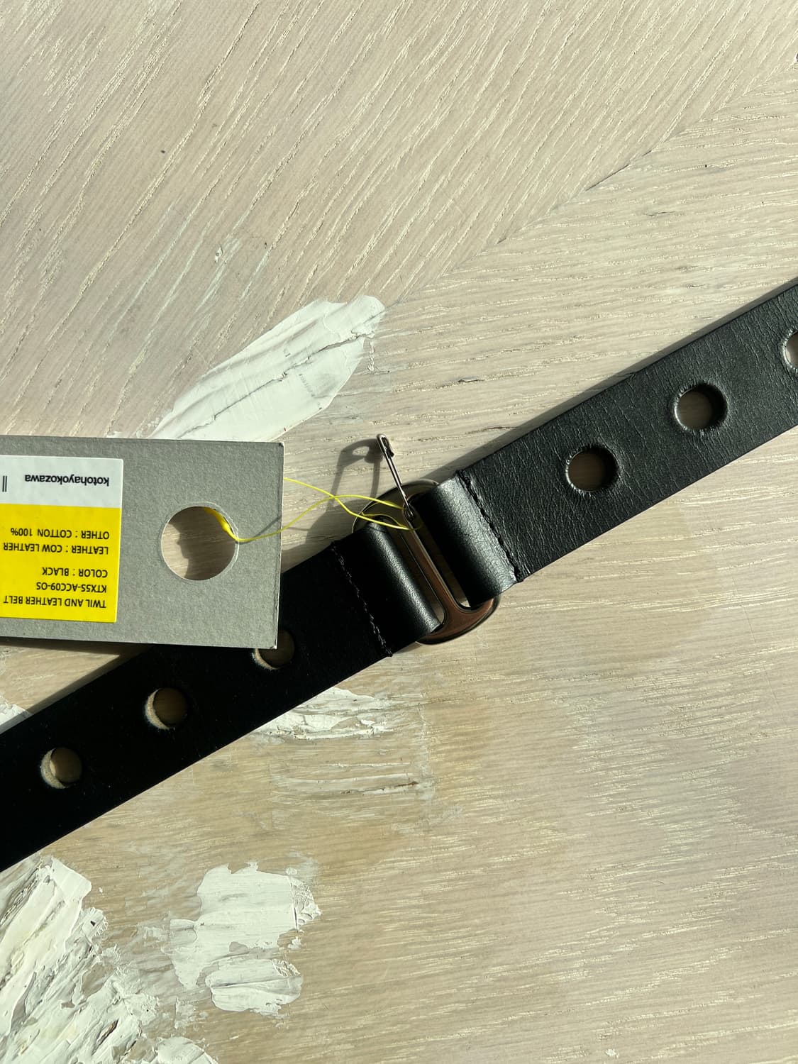 kotohayokozawa 트윌 앤드 레더 벨트 블랙 네이비 free사이 상품이미지4