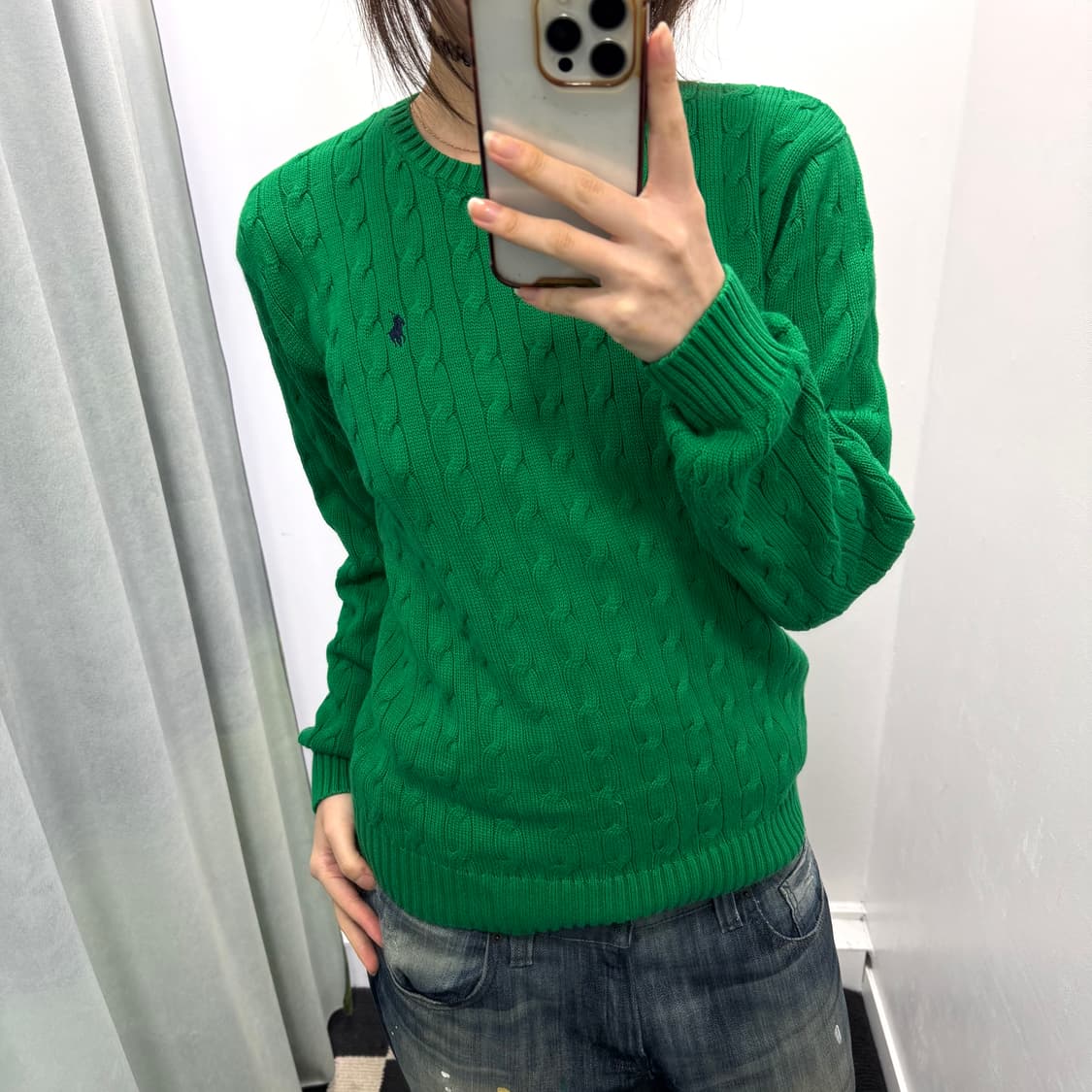 폴로 그린 케이블 니트 상품이미지2