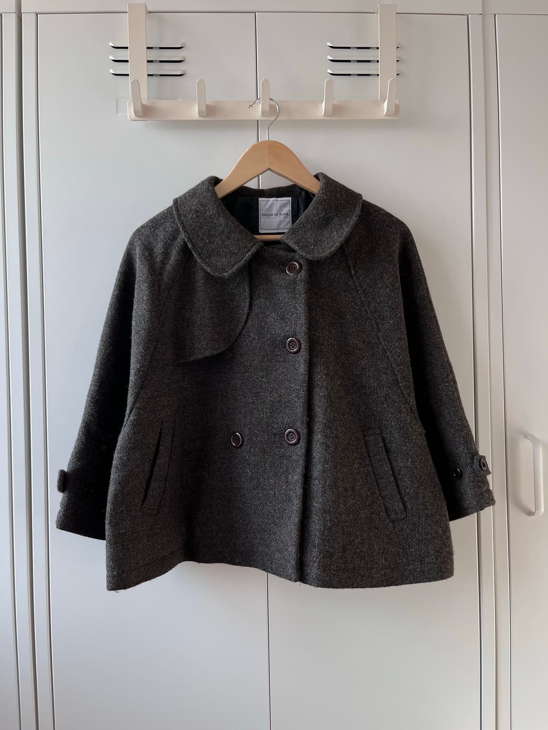 Maison de plage 모리걸 둥근카라 더블 버튼 울 코트 상품이미지4