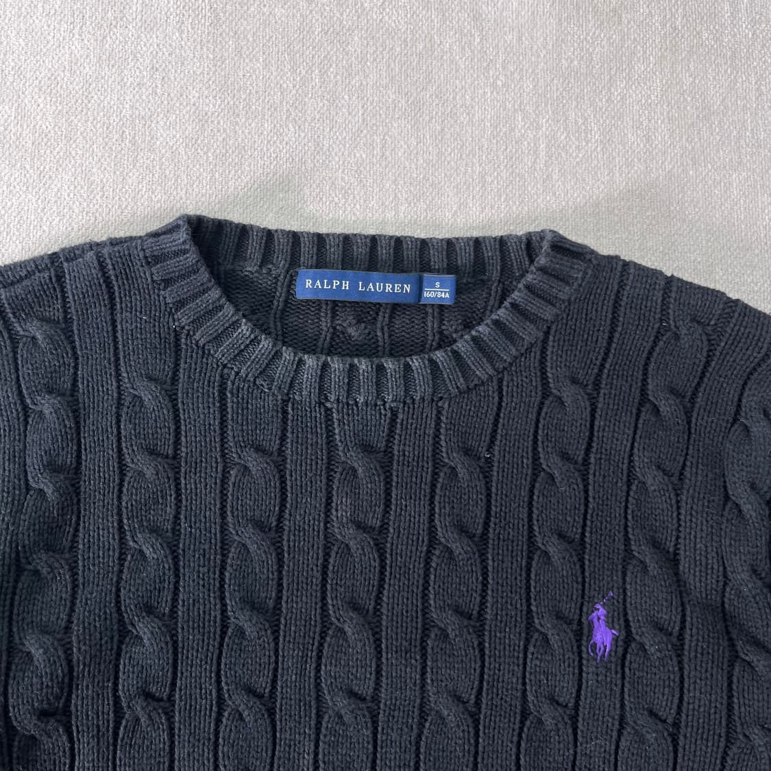 W 95 폴로랄프로렌 꽈배기 블랙 니트 상품이미지2