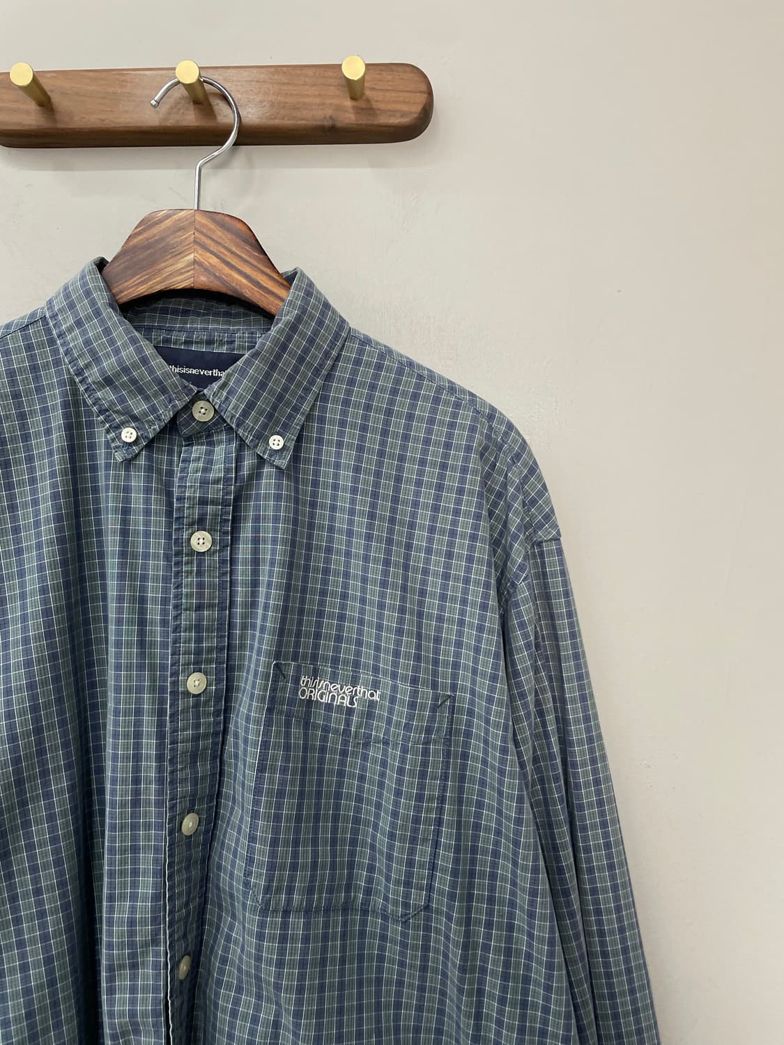 디스이즈네버댓 워시드 블루 체크셔츠H1195 상품이미지3