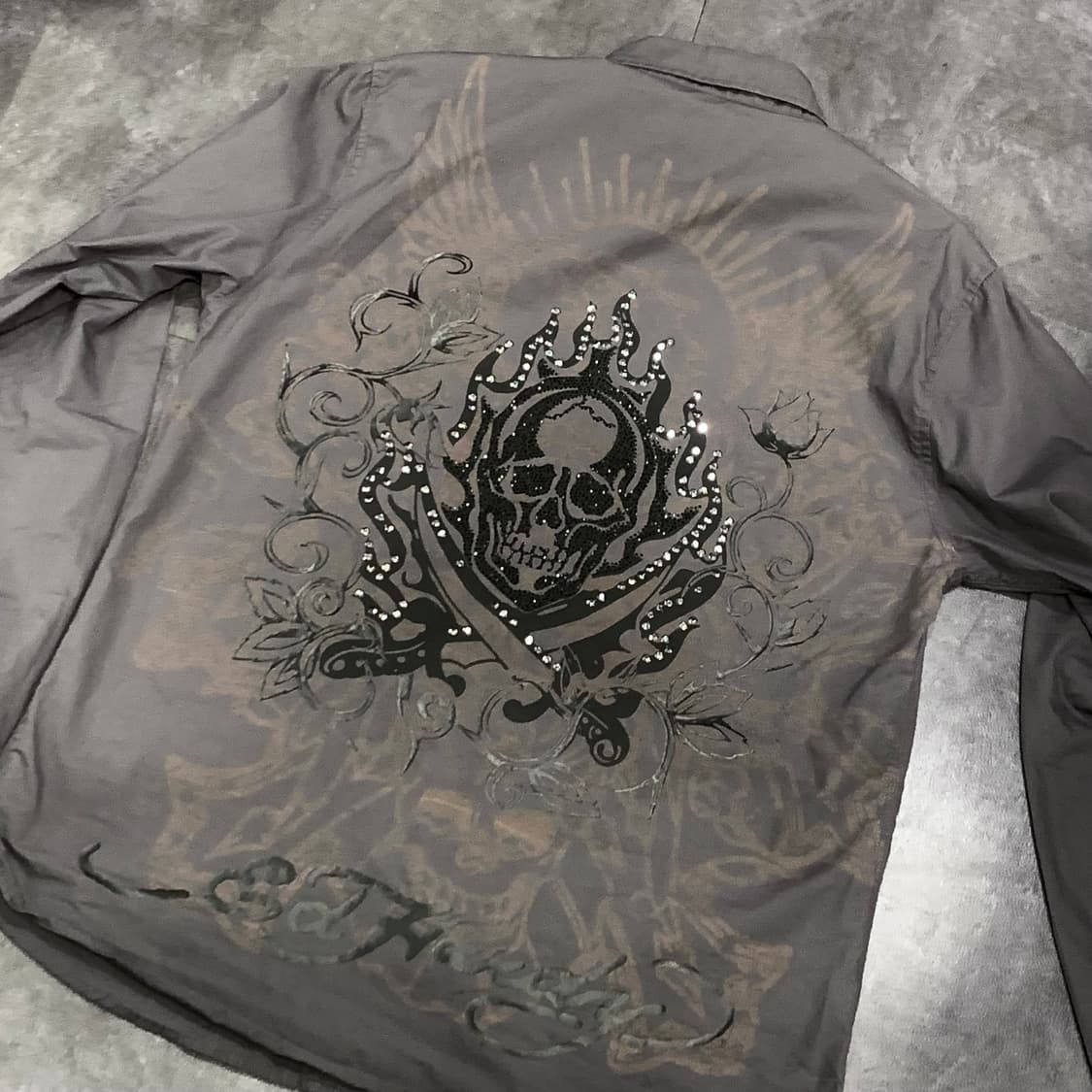 [IM] EdHardy 에드하디 스컬 스터드 셔츠 그레이 상품이미지7