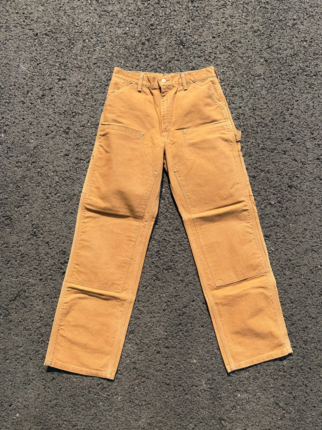 80s-90s 칼하트 더블니 62w 브라운 데드스탁급 상품이미지1