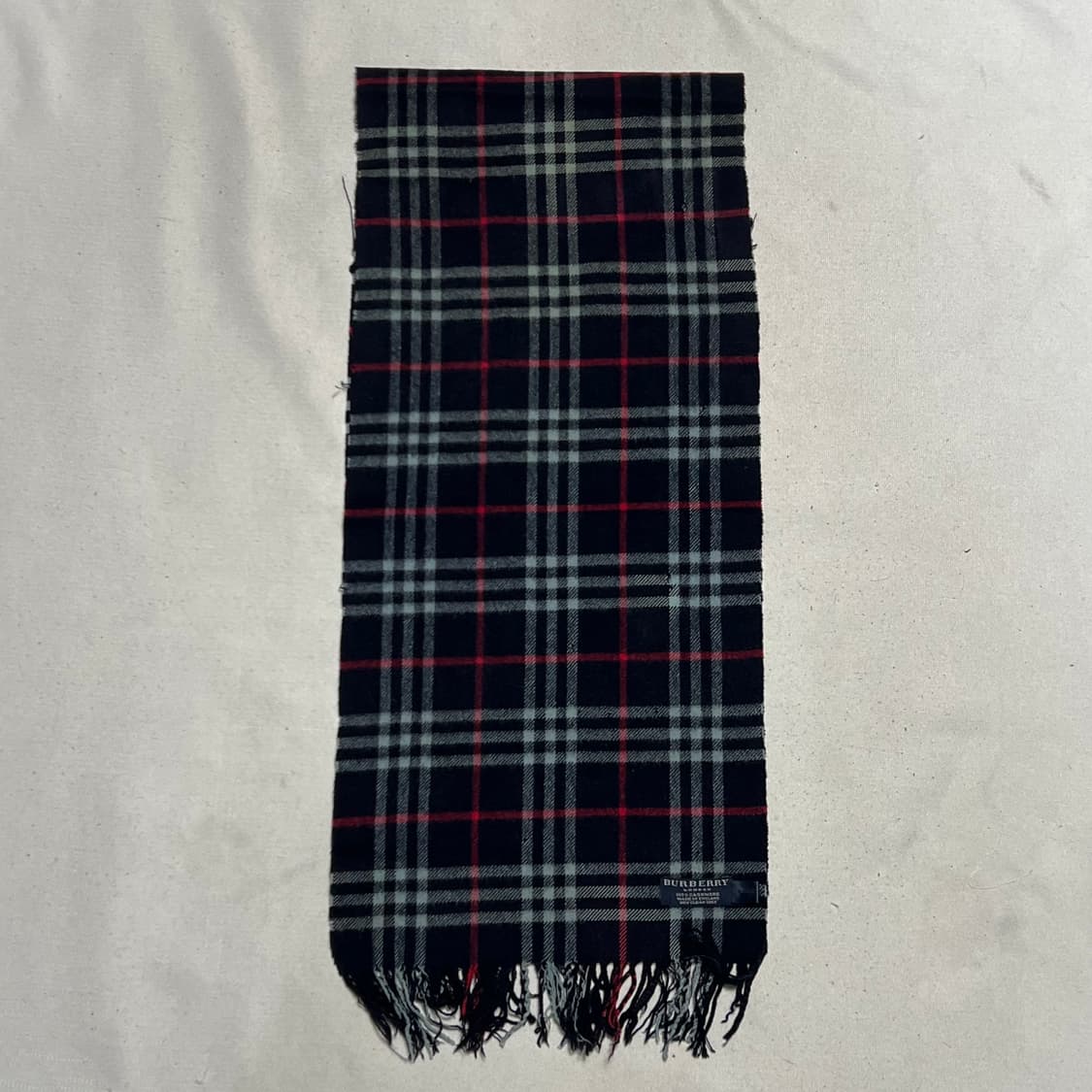 OS 버버리 네이비 노바체크 캐시미어 머플러 상품이미지2