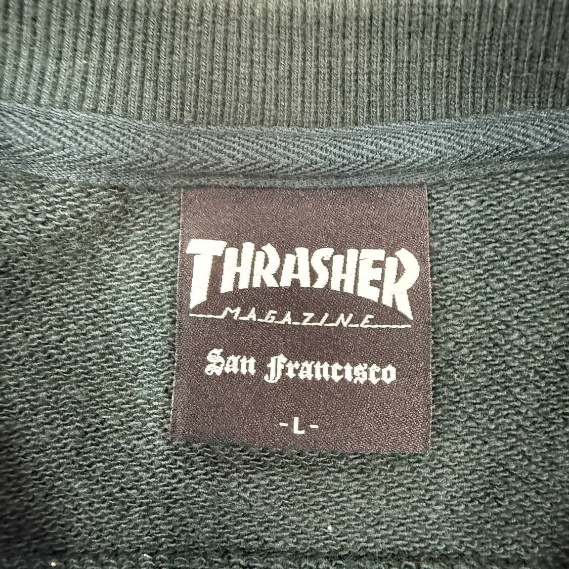 (L)트레셔 Thrasher 빅로고 맨투맨(다크그린) 상품이미지2