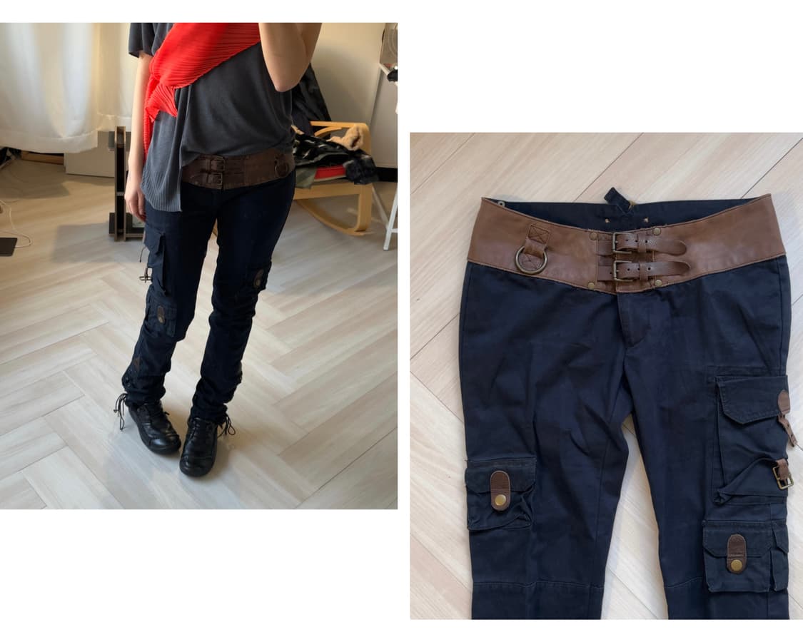 [Ralph Lauren] Leather-Trim Corset Cargo 상품이미지1