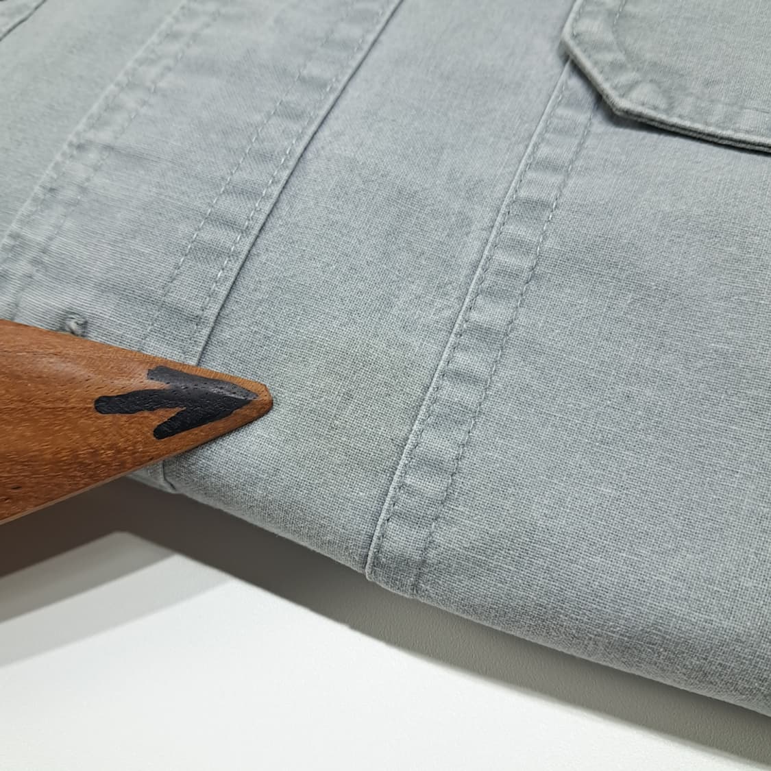 CL501 XL 엘엘빈 00s 말레이시아판 투포켓 실버그레이 워크 셔츠 상품이미지8