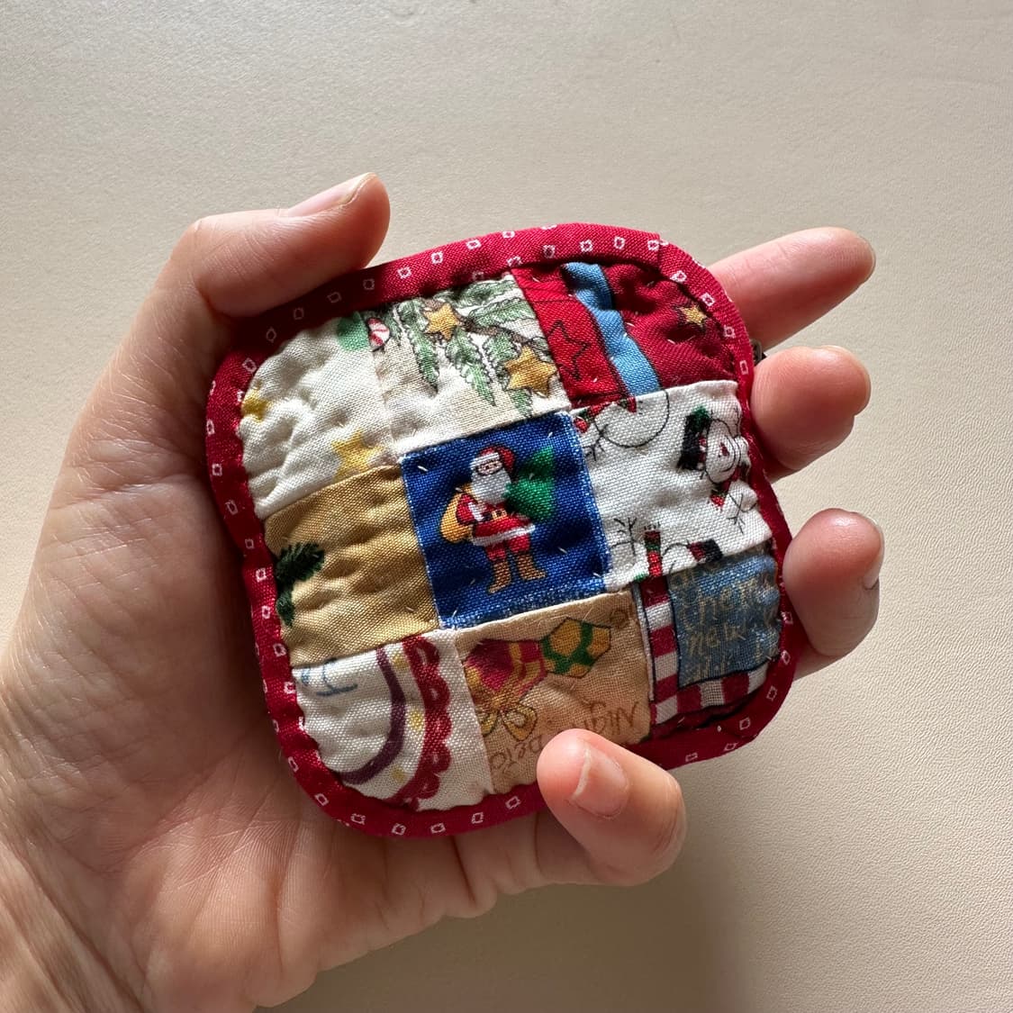 크리스마스 작은 퀼트 파우치 / 에어팟 파우치 / 동전지갑 상품이미지3