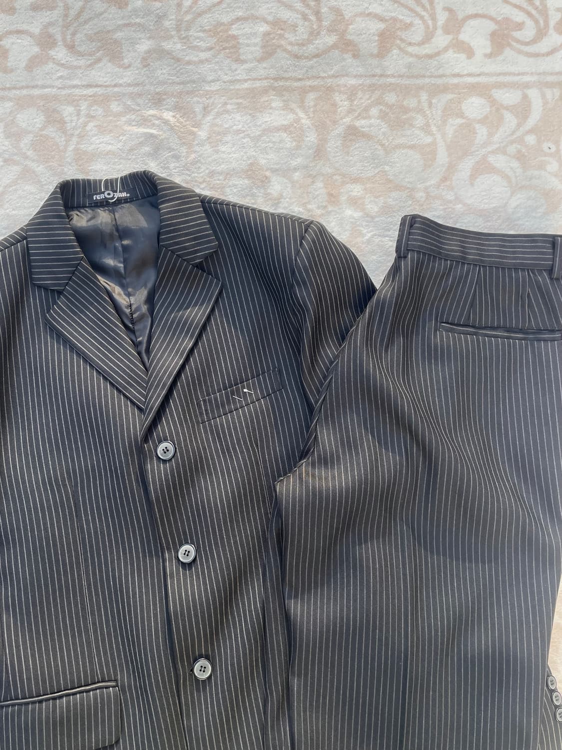 빈티지 스트라이프 쓰리버튼 셋업 상품이미지1