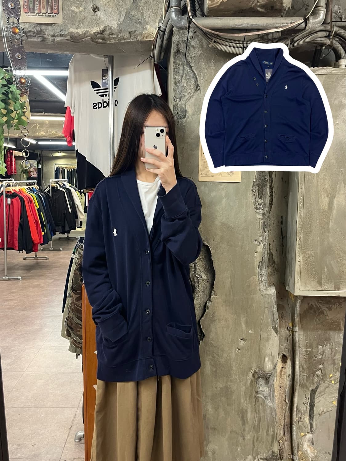 폴로 버튼 가디건 네이비 XL #csz1626 상품이미지1