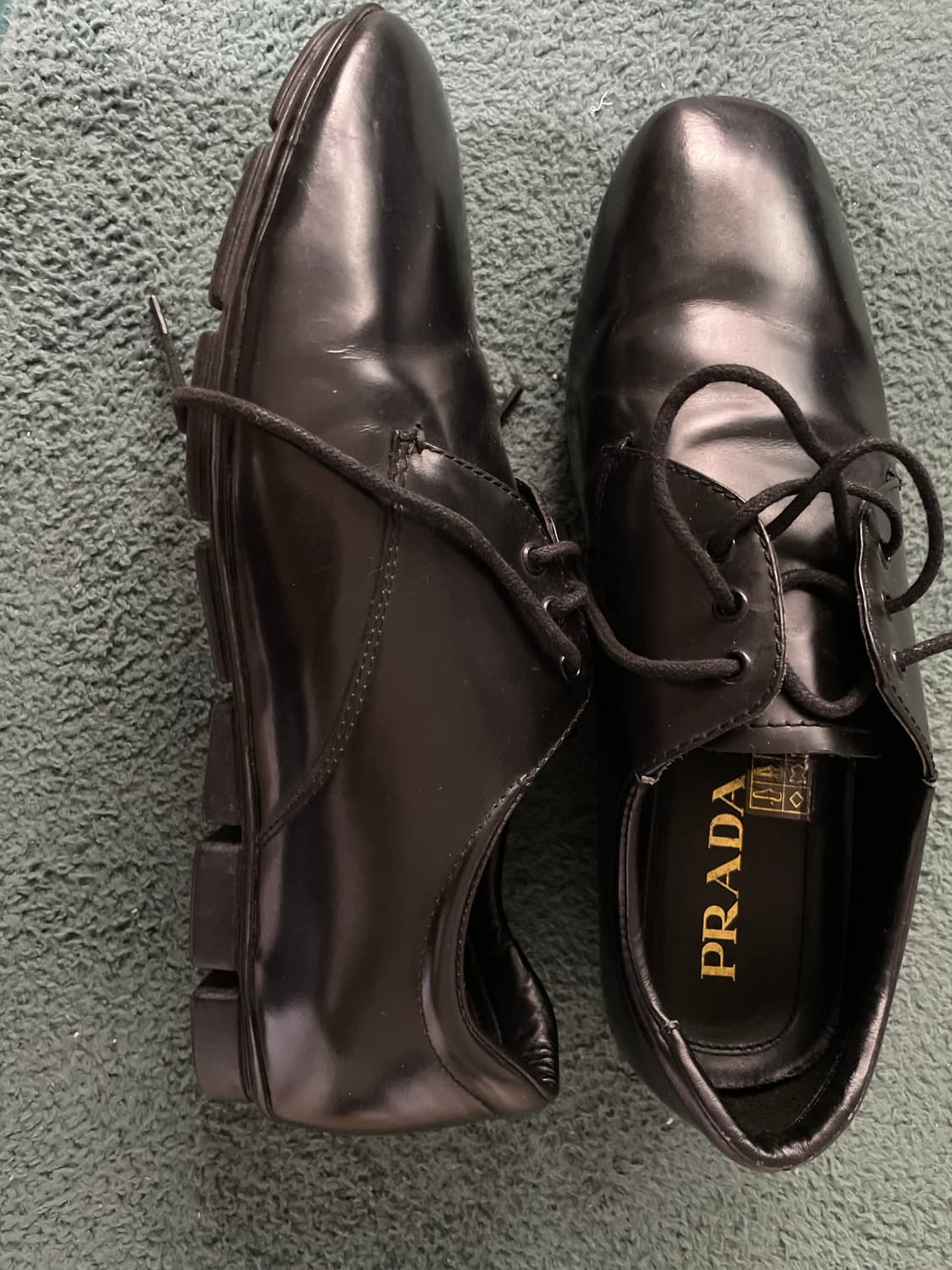 프라다 Square Toe Rubber Sole Derby 상품이미지2