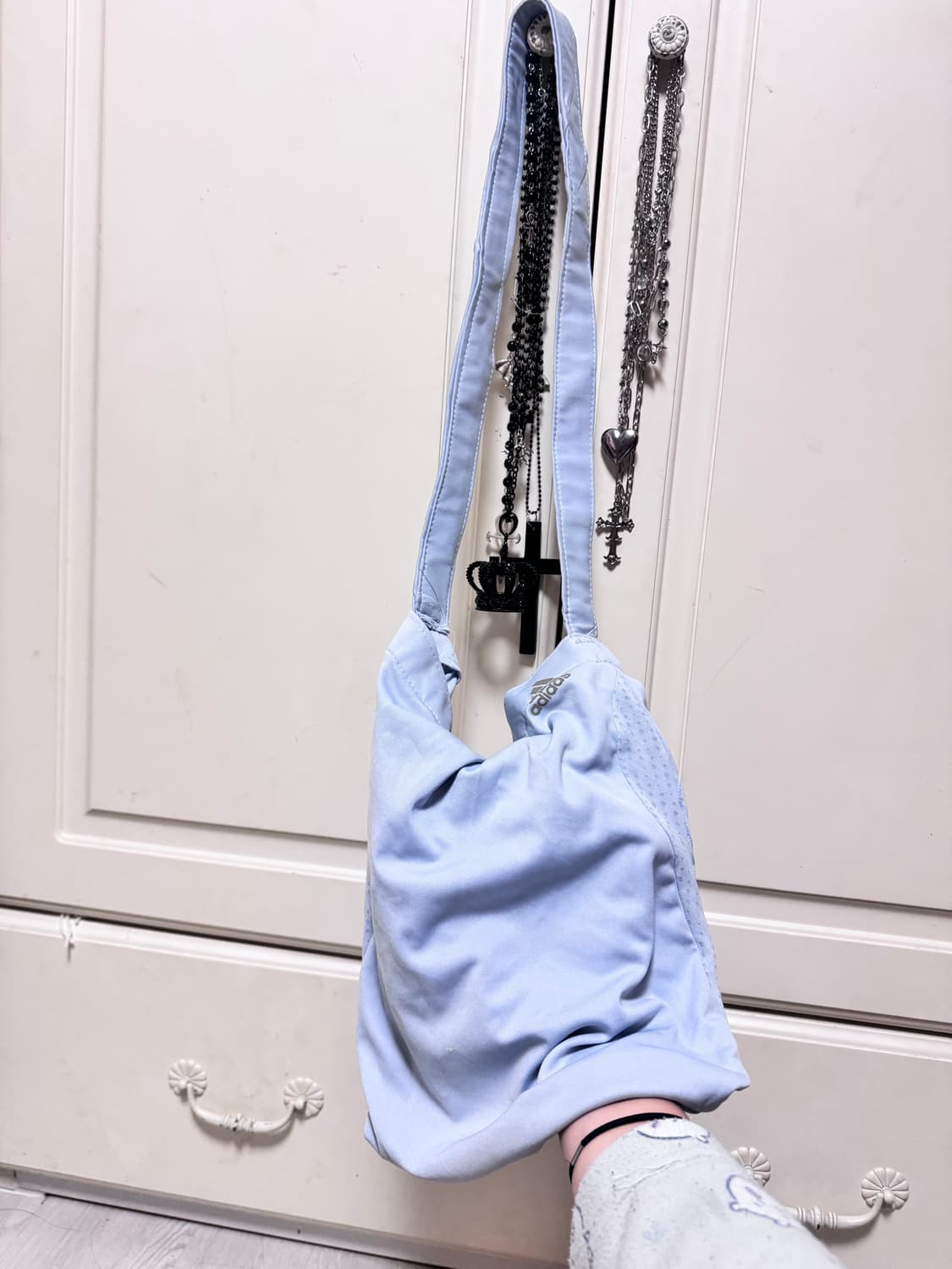 빈티지 아디다스 숄더백 가방 커스텀 스카이 블루 어항 진리 상품이미지4