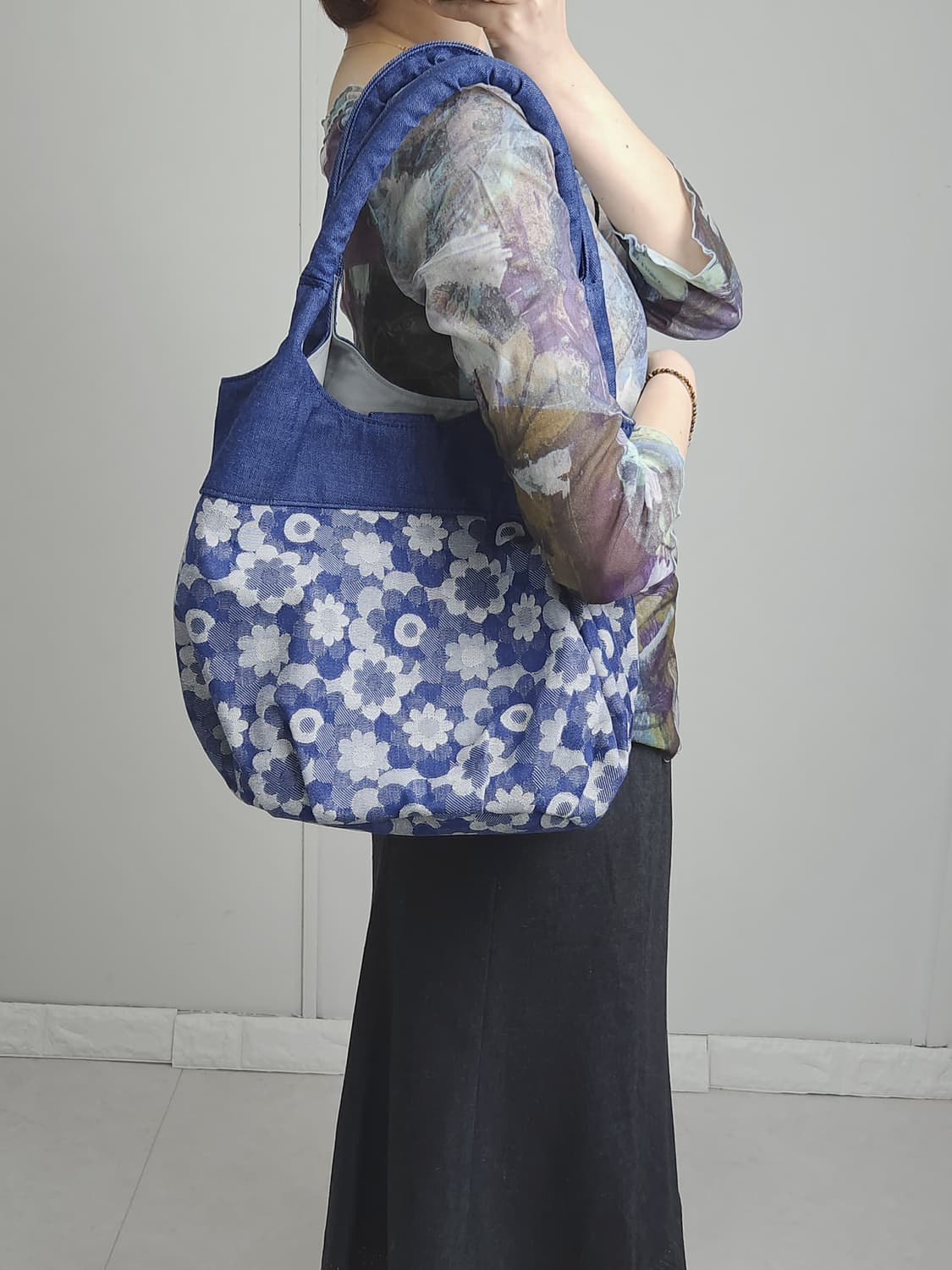 플로럴 데님 숄더백 상품이미지3
