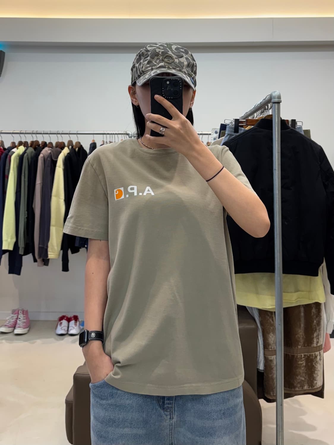 칼하트wip X 아페쎄 파이어 티셔츠 상품이미지6