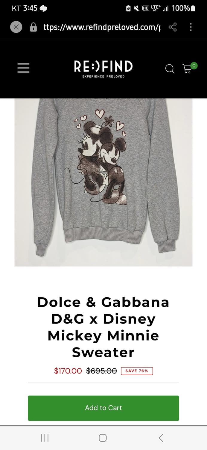 Dolce & Gabbana  x Disney 미키 마우스 맨투맨 상품이미지8