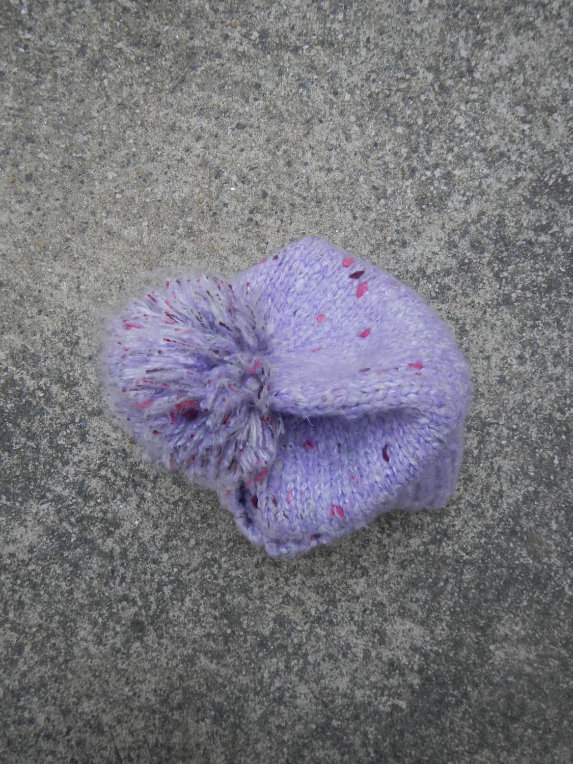 Vintage Light purple knit pom-pom beanie 상품이미지2