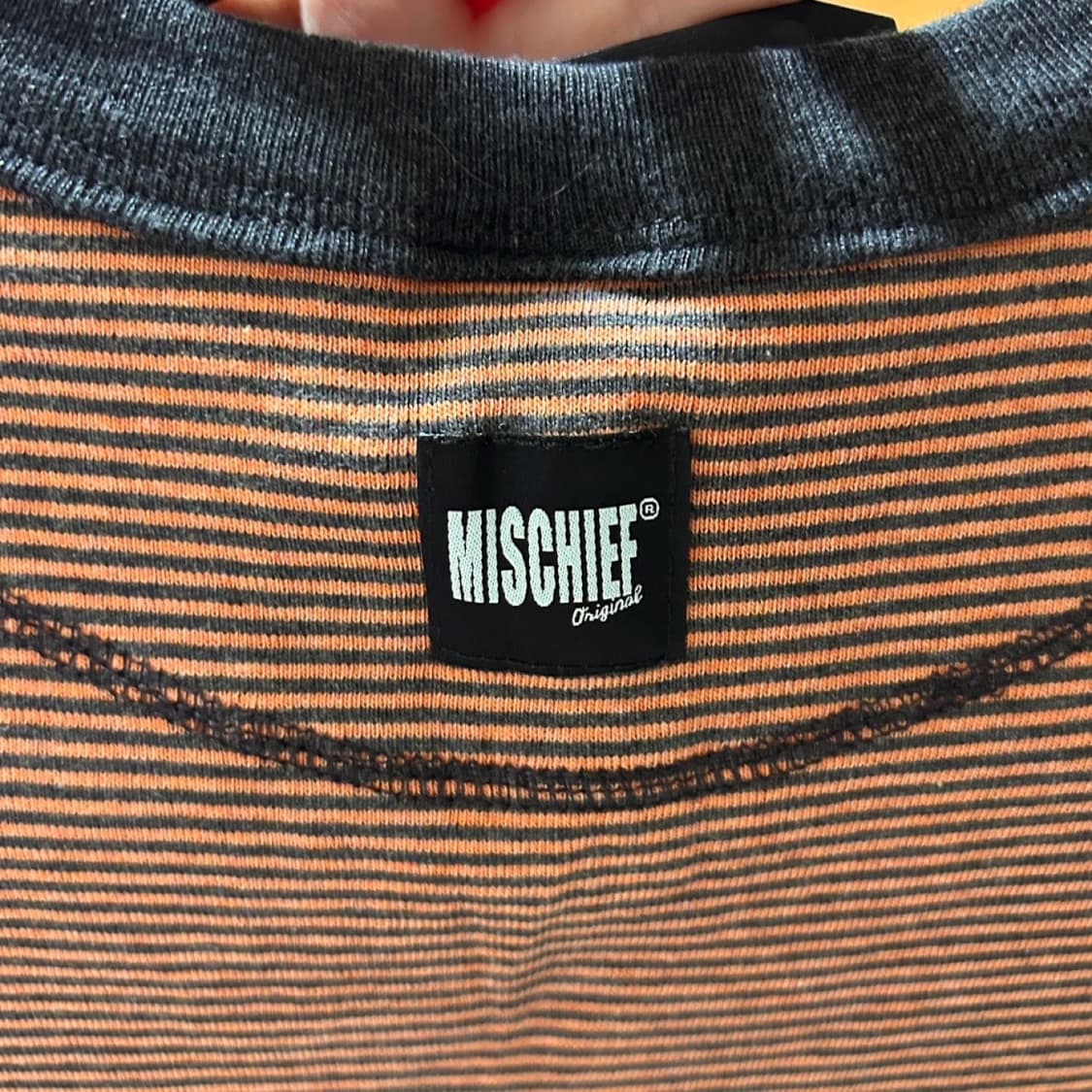 미스치프 16SS 스트라이프 크롭티 Orange 상품이미지2