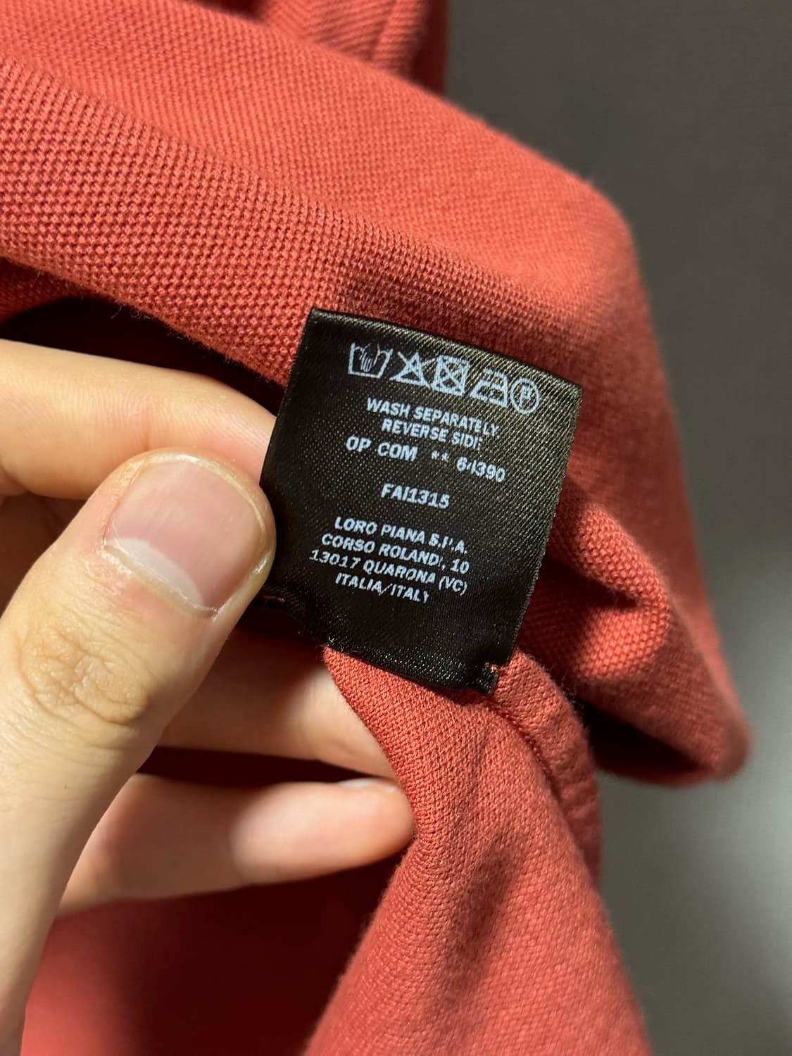 로로피아나 코튼 반팔 카라티셔츠 레드 L 상품이미지7