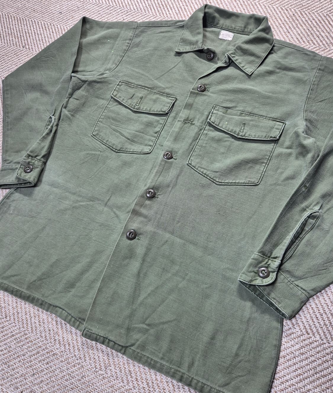 70s 미군 OG107 사틴 셔츠 상품이미지2