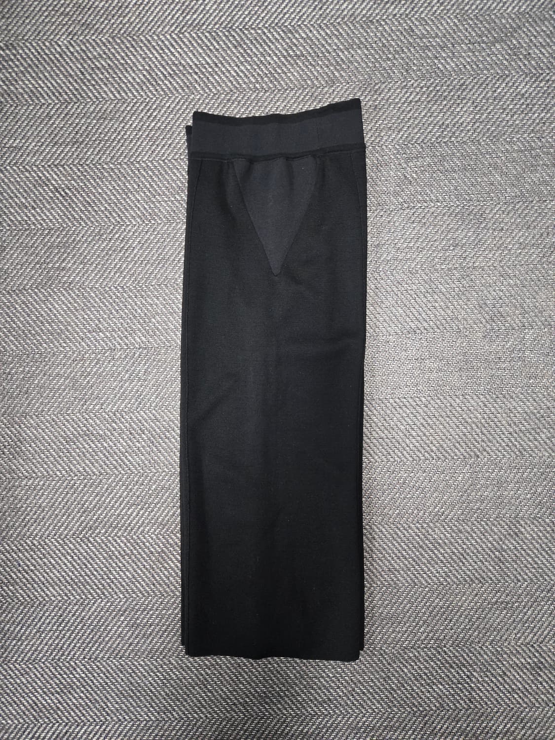 한섬 시스템 SYSTEM 니트 블랙 와이드 바지 모100% 상품이미지2