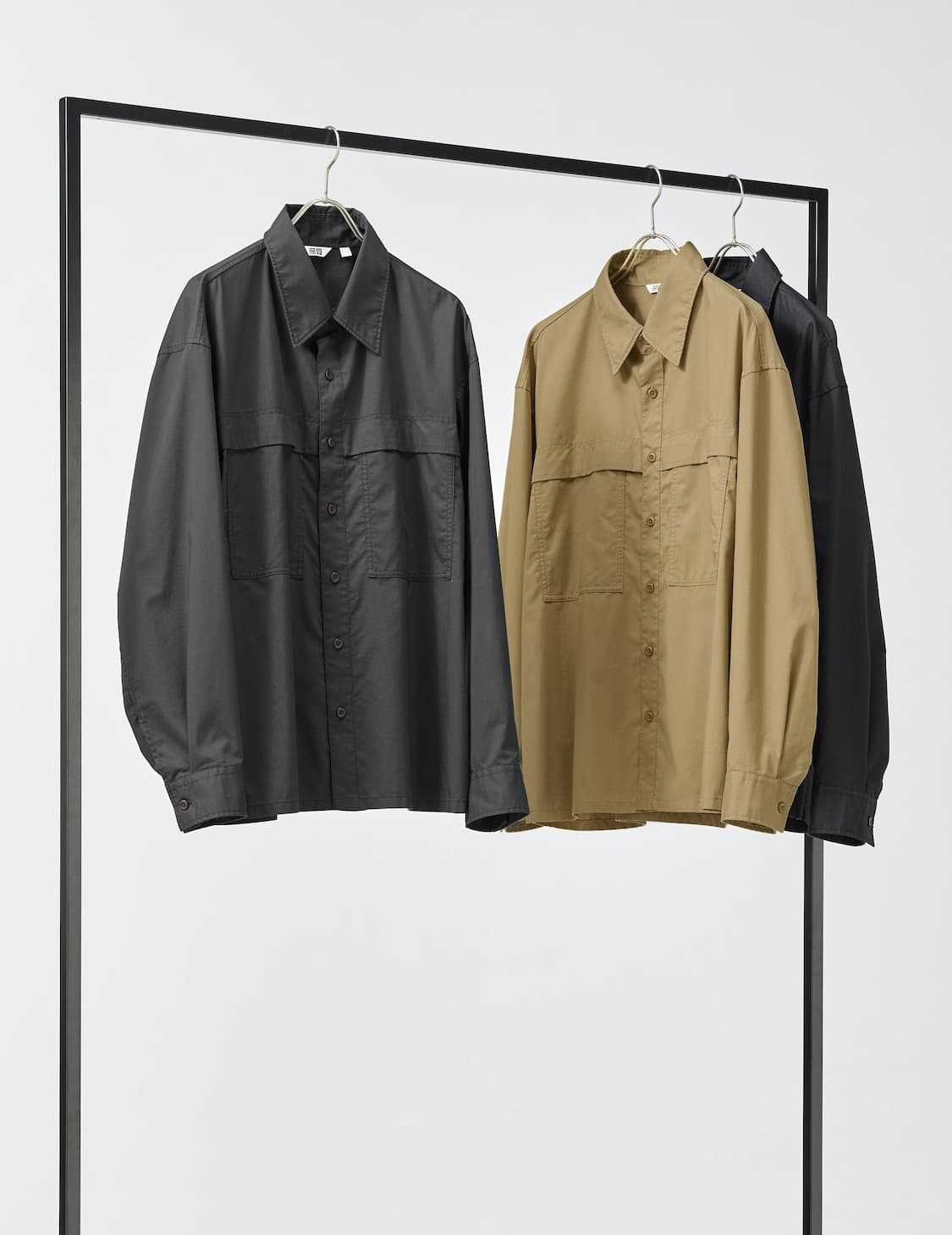 XL) 유니클로 U 유틸리티 오버사이즈 셔츠 블랙 상품이미지2