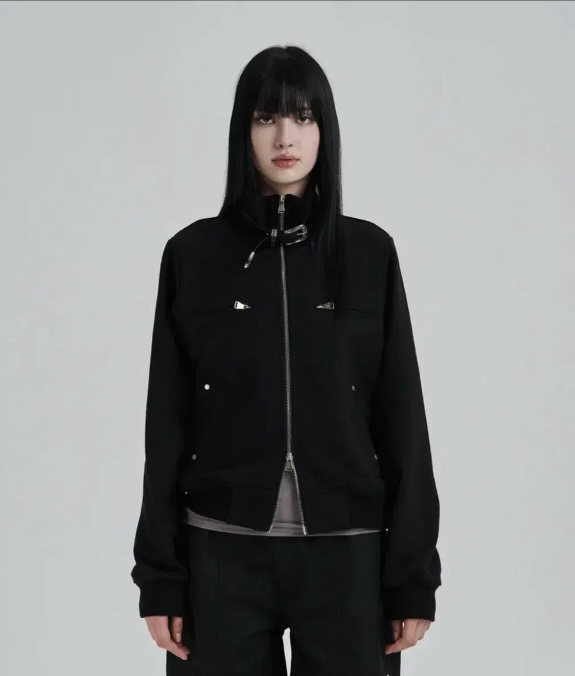 illio(일리오)Black Highneck jersey blous 자켓 상품이미지1