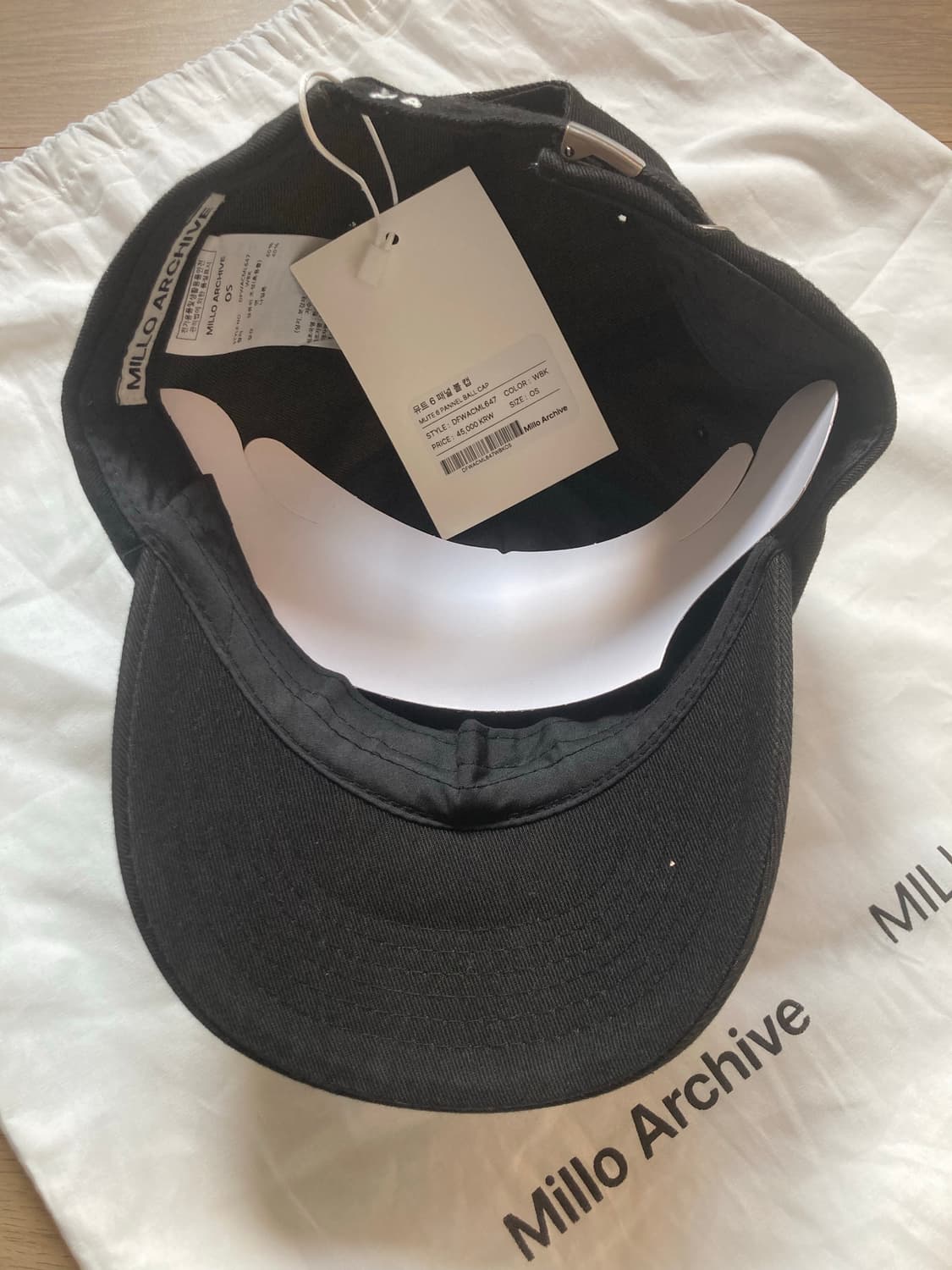 밀로아카이브 뮤트 6패널 볼캡 [워시드 블랙] 상품이미지7