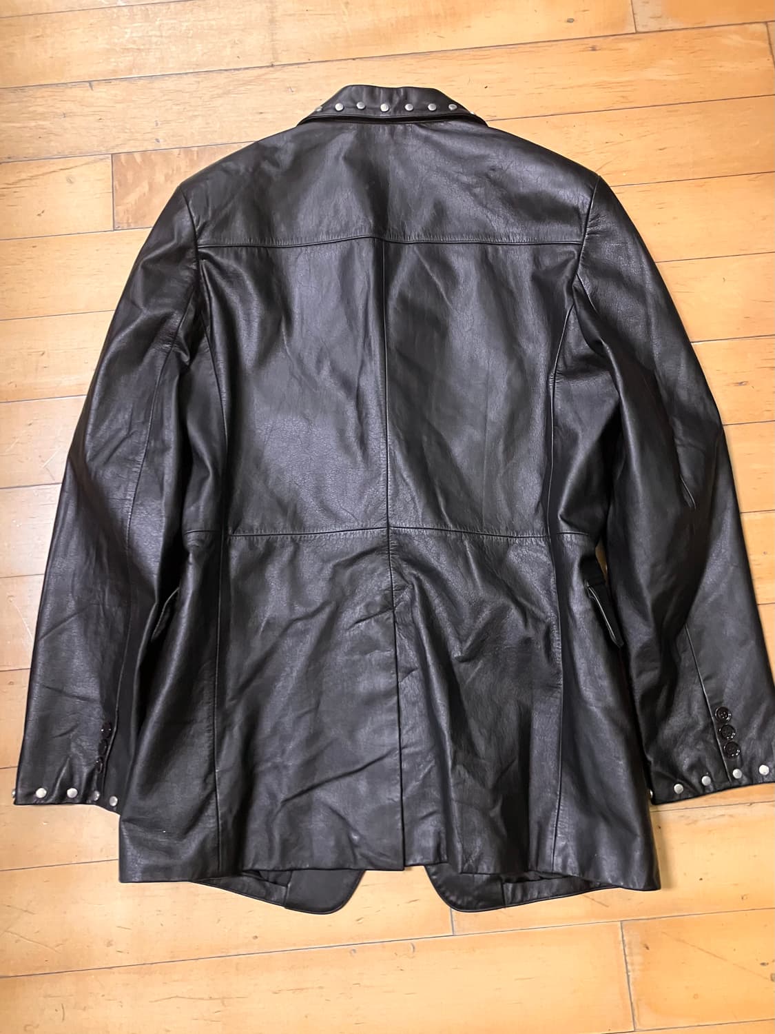 Japanese 90s 카우스킨 스터드 라인 블레이저 자켓 100 상품이미지4