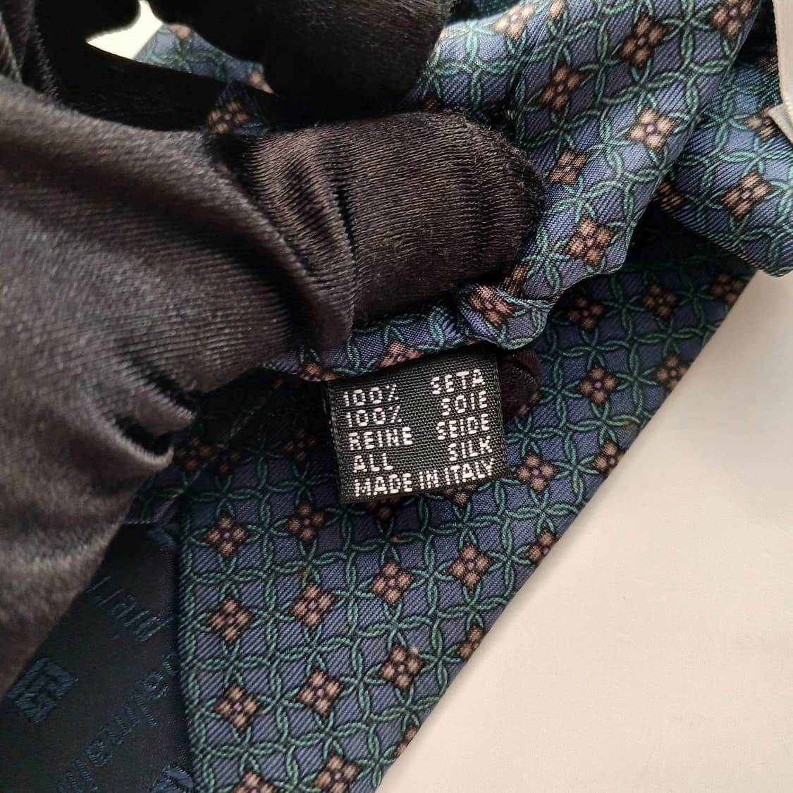 피에르 발망 실크 블루 자카드 넥타이 9.2cm B등급 A18660 상품이미지6