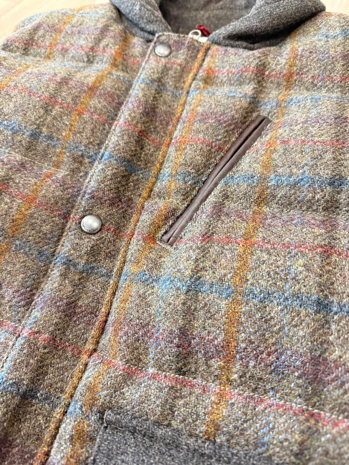 새상품) 커스텀멜로우 레이어드 끝판왕 울 체크 덕다운 조끼 상품이미지5