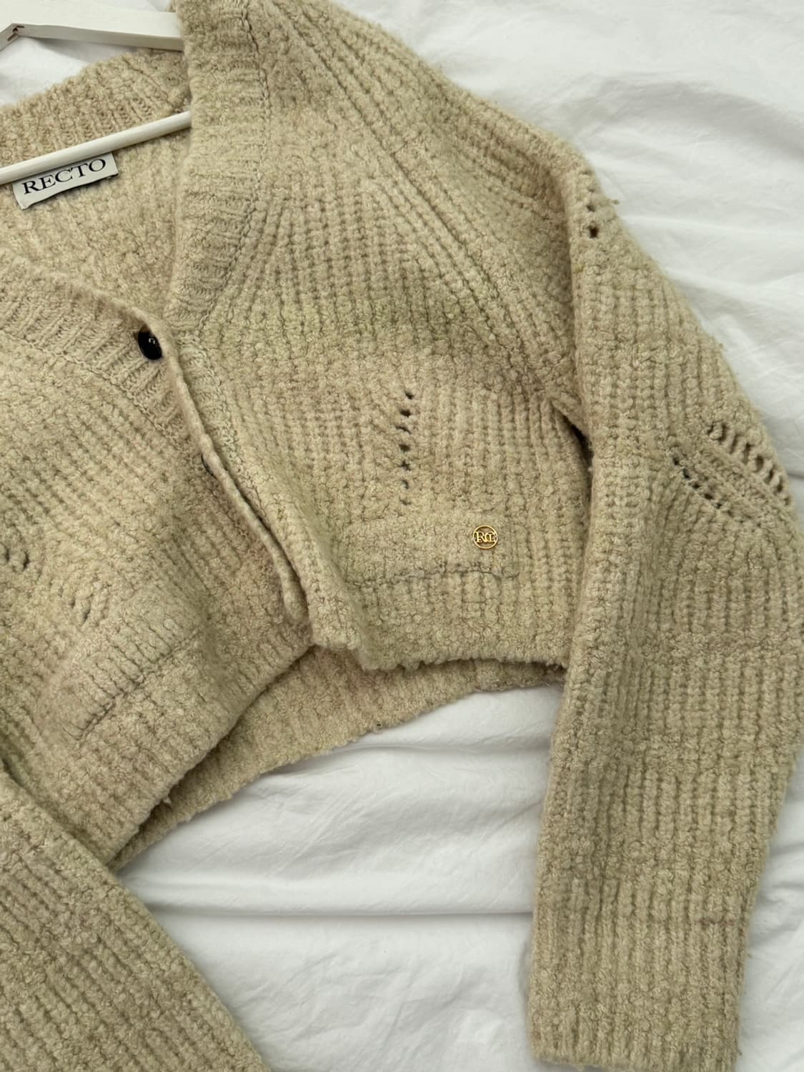 Recto 렉토 크롭 니트 가디건  상품이미지2