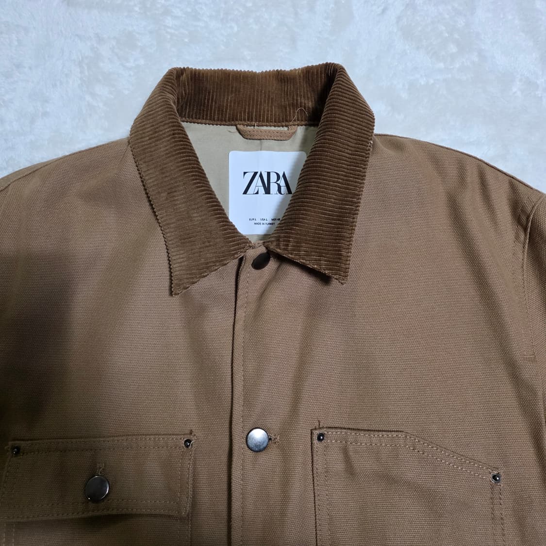 (L)자라 브라운 코듀로이 칼라 워크 자켓 상품이미지2