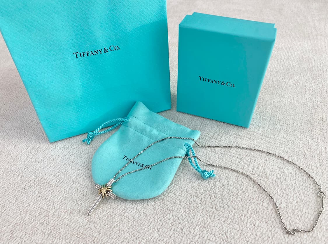 티파니 시그니처 십자가 18k 콤비 실버 목걸이 상품이미지2