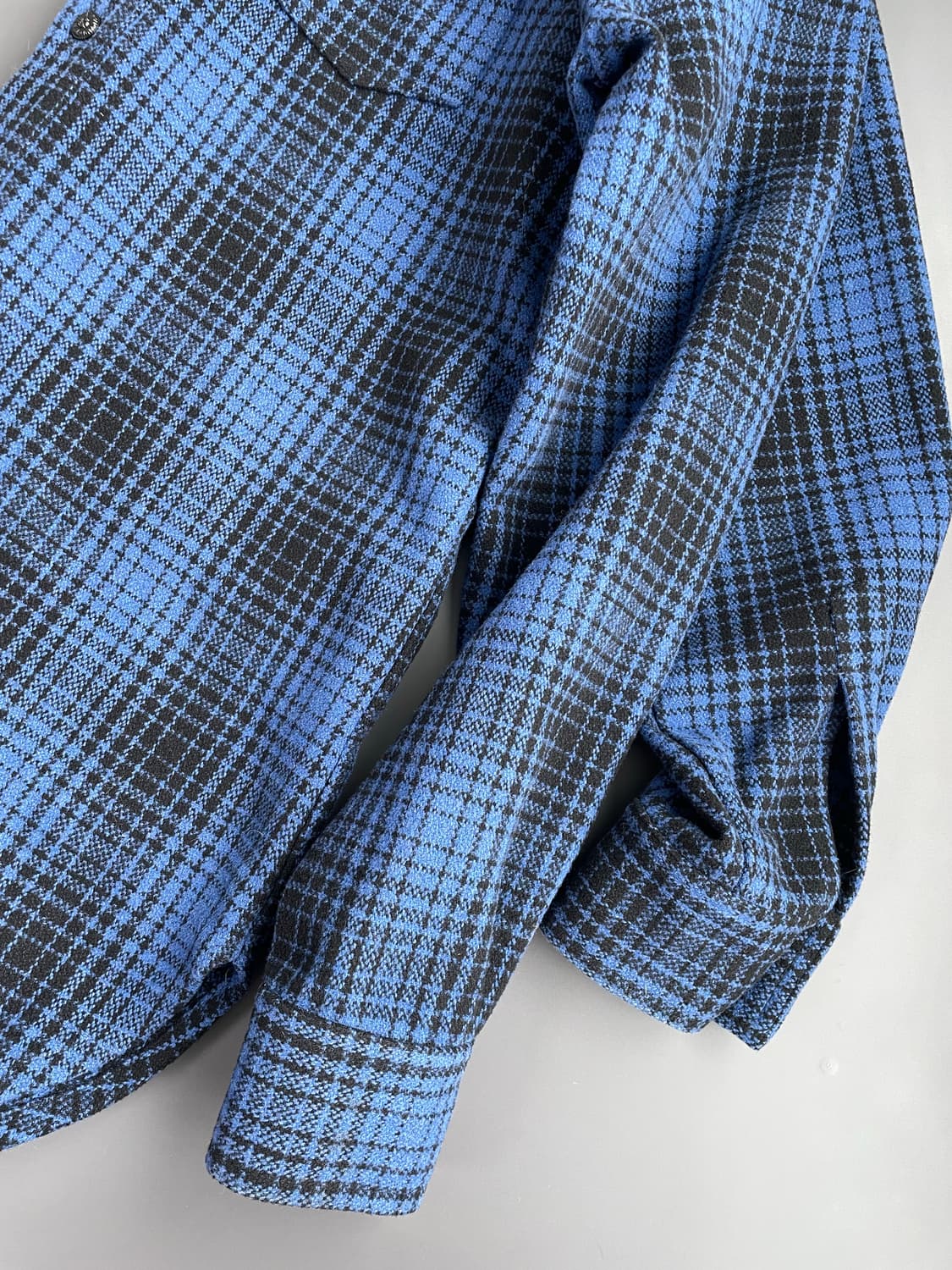 [L] 오프화이트 플란넬 체크 타탄 셔츠 상품이미지4