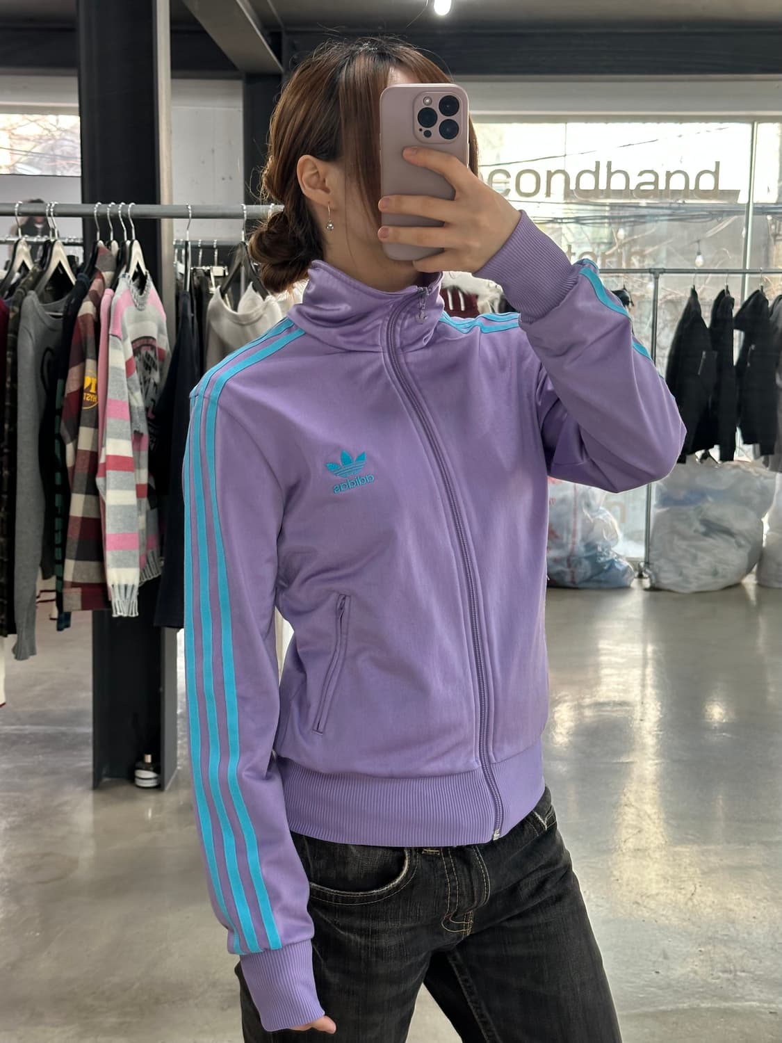 아디다스 파이어버드 퍼플 스카이블루 트랙져지 상품이미지1