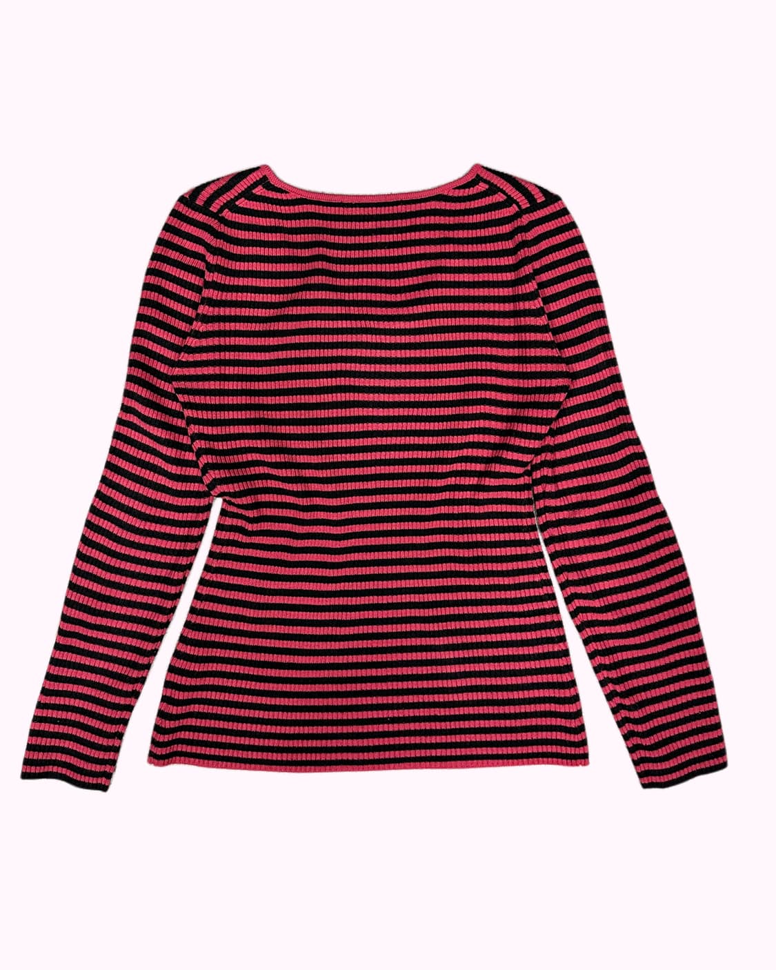 black pink ribbed stripe t-shirt 상품이미지4